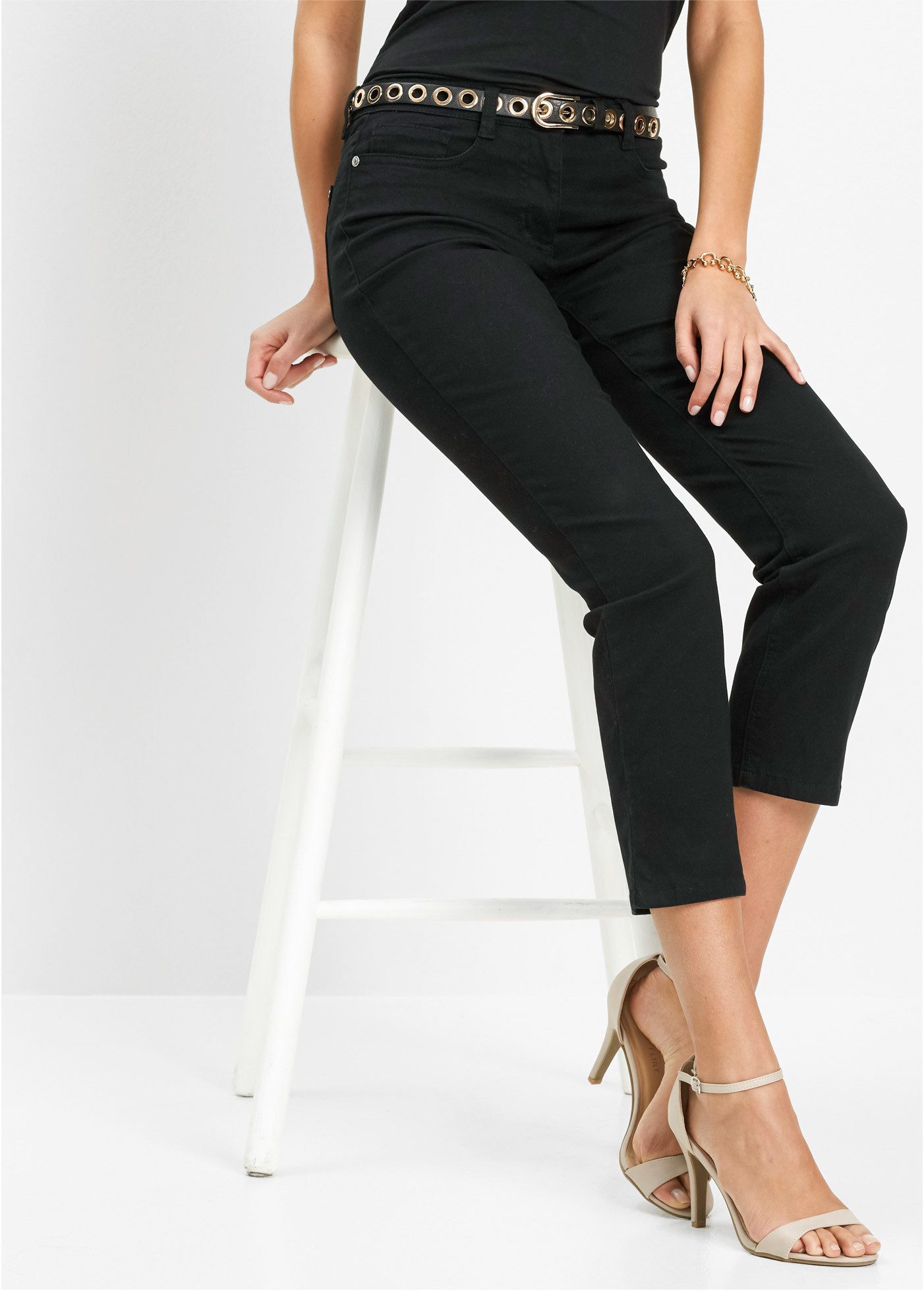 bonprix Stretch-Hose 7/8-Länge, schmale Passform, aus überwiegend Baumwolle günstig online kaufen