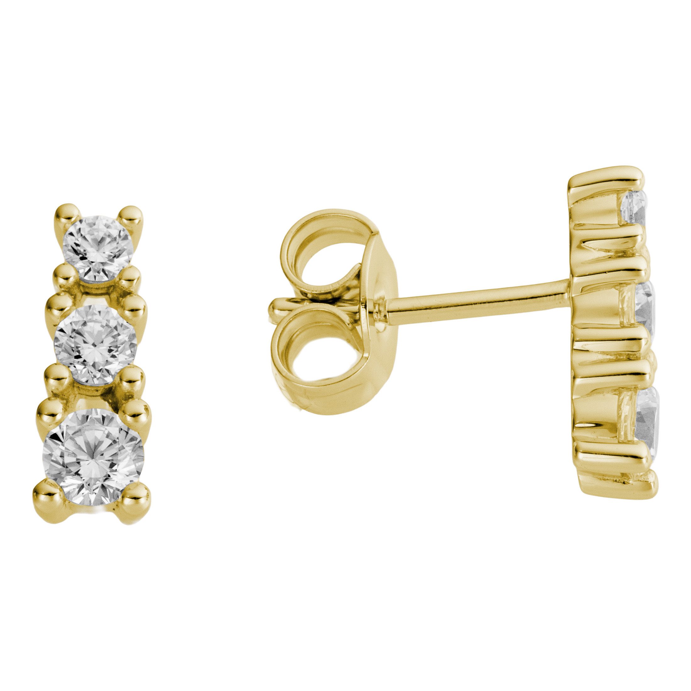 Firetti Paar Ohrstecker Schmuck Geschenk Gold 333 Ohrschmuck Ohrringe Lab Grown, mit Brillanten