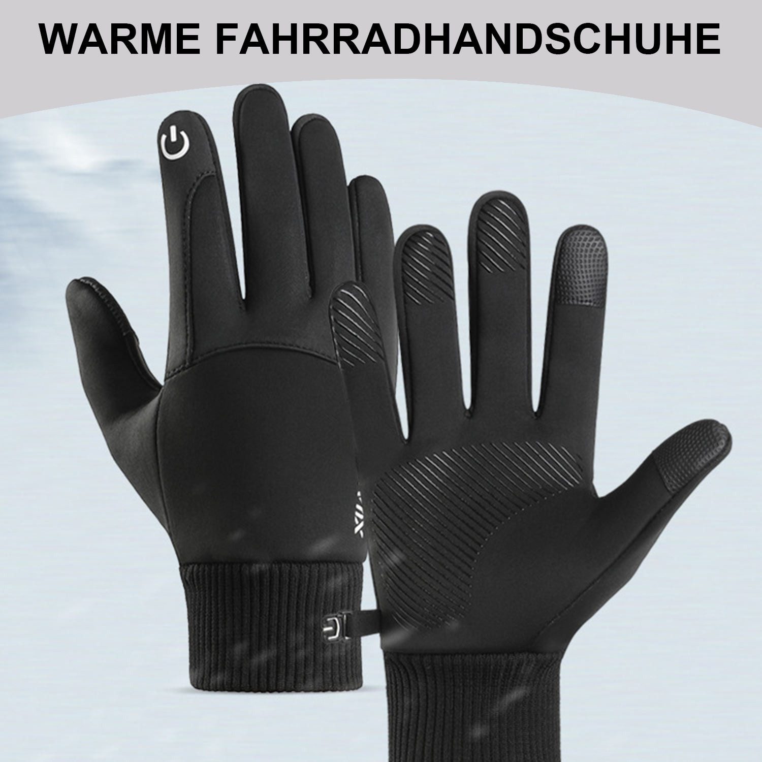 Refttenw Fleecehandschuhe Herren Damen Winterhandschuhe Motorrad Fahrrad Handschuhe Winddichte Touchscreen Anti-Rutsch