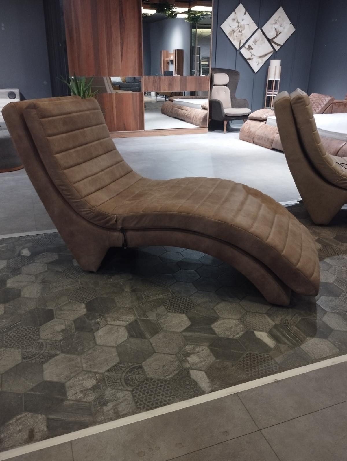 Xlmoebel Recamiere Moderne Textil Liege Chaiselongue Möbel Neu, 1 Teile, Hergestellt in Europa