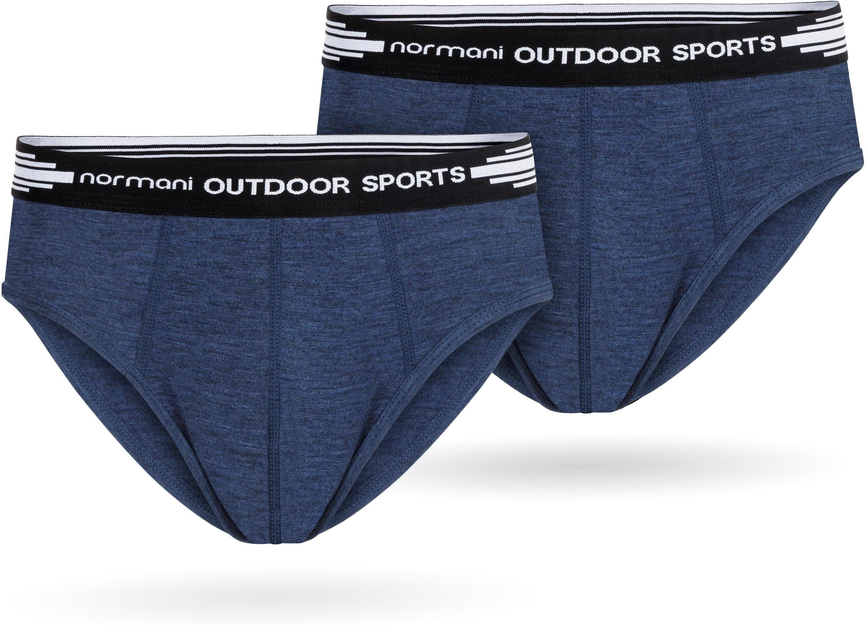 normani Slip 2er Pack Herren Merino Slip Unterhose Retroshorts atmungsaktive Boxershorts