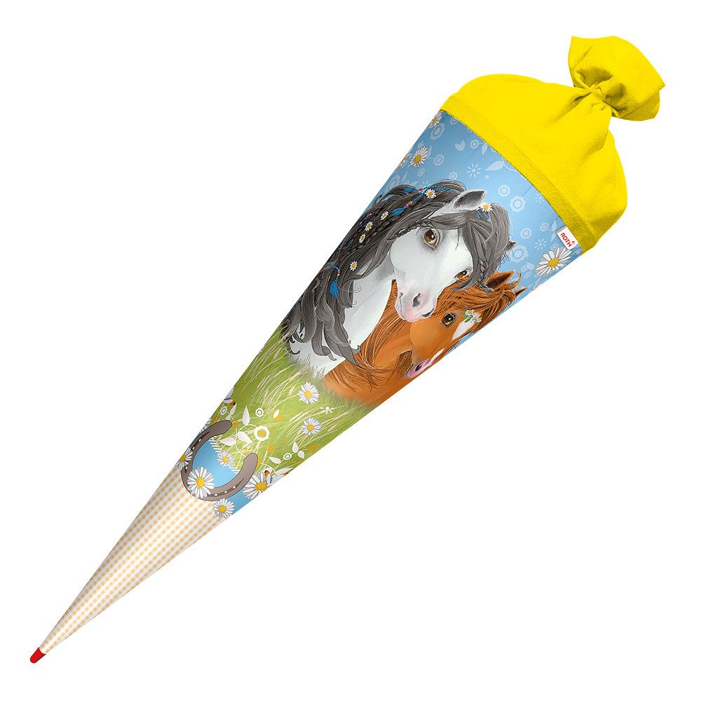 Roth Schultüte Roth Schultüte Blumenpferde rund Schutzspitze Filzverschluss 70cm