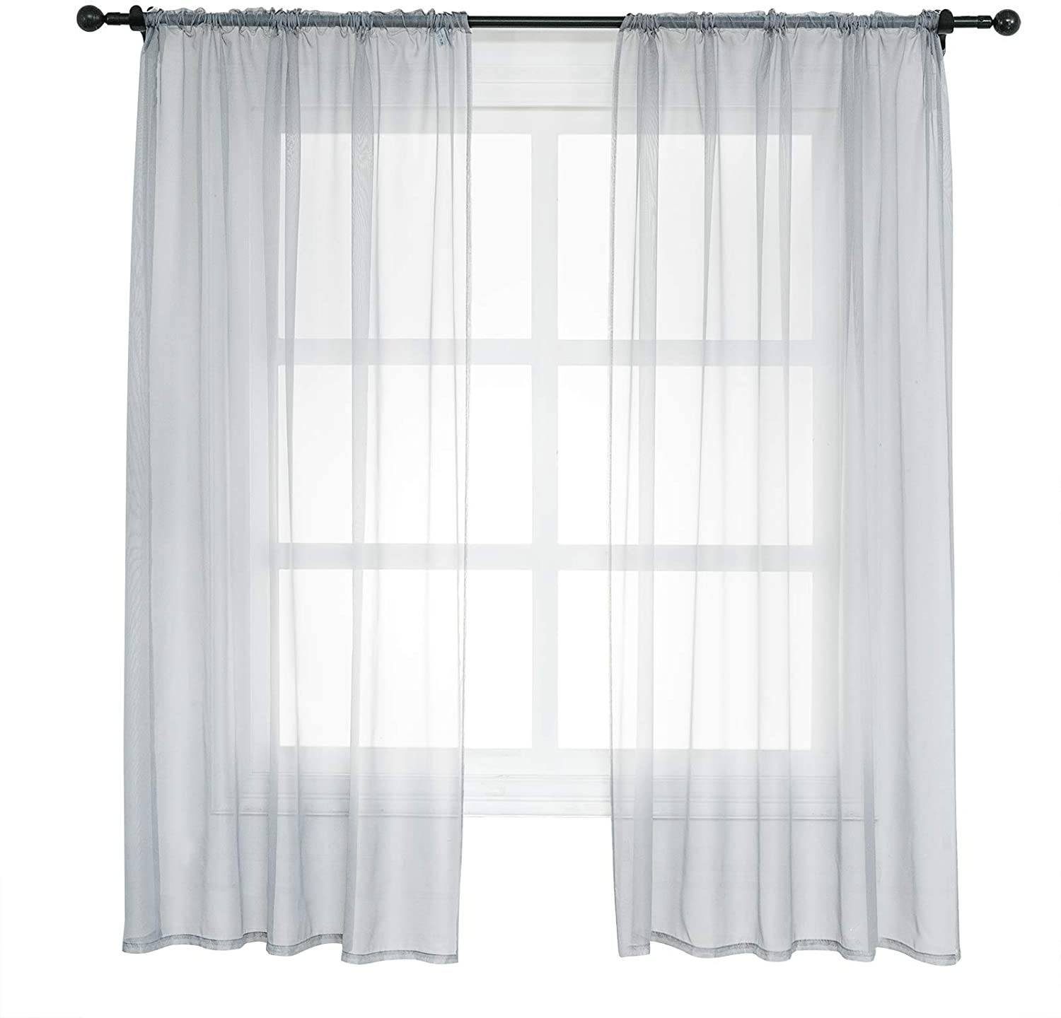 Woltu Gardine VH5511gr-2, (2 St), halbtransparent, günstig online kaufen