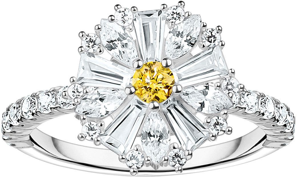 THOMAS SABO Fingerring Lovely Daisy Cocktail-Ring, mit Zirkonia (synth)