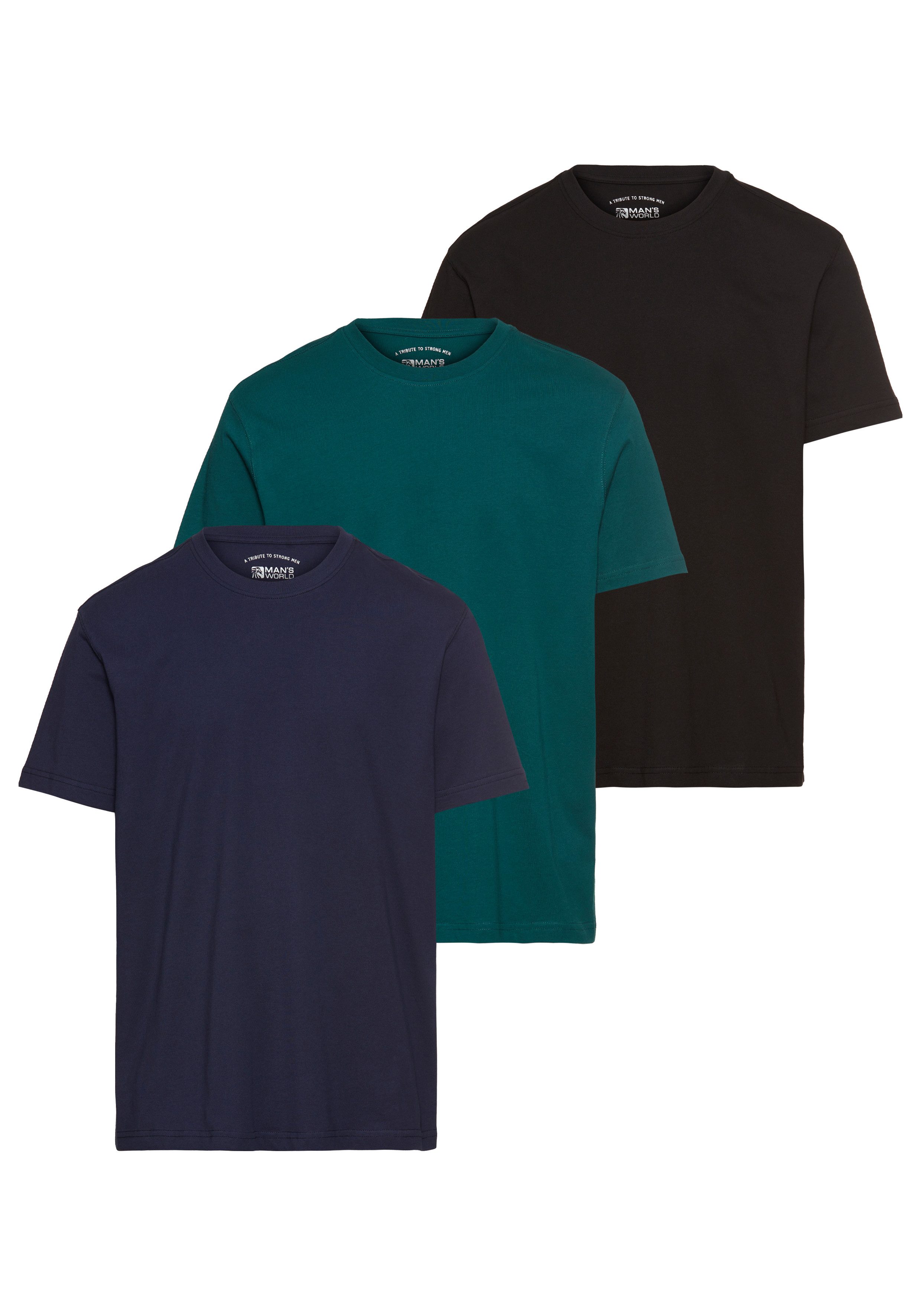 Man's World T-Shirt neue Farben! (3er-Pack) günstig online kaufen