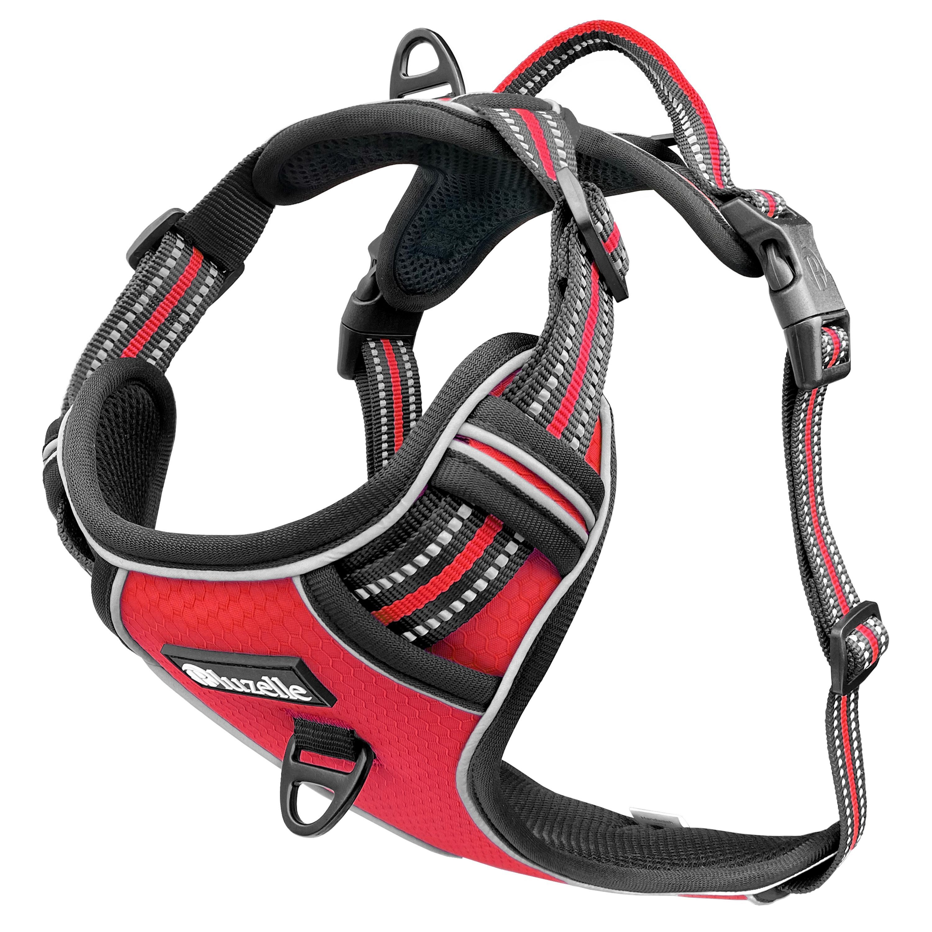 Bluzelle Hunde-Sicherheitsgeschirr Hundegeschirr mit Tasche / mittlere Hunde M / Anti-Zug Reflektierend, Polyester, Nylon, EVA Schaumstoff, Zugstopp Hundeweste Brustgeschirr mit Griff / Atmungsaktiv, Gepolstert