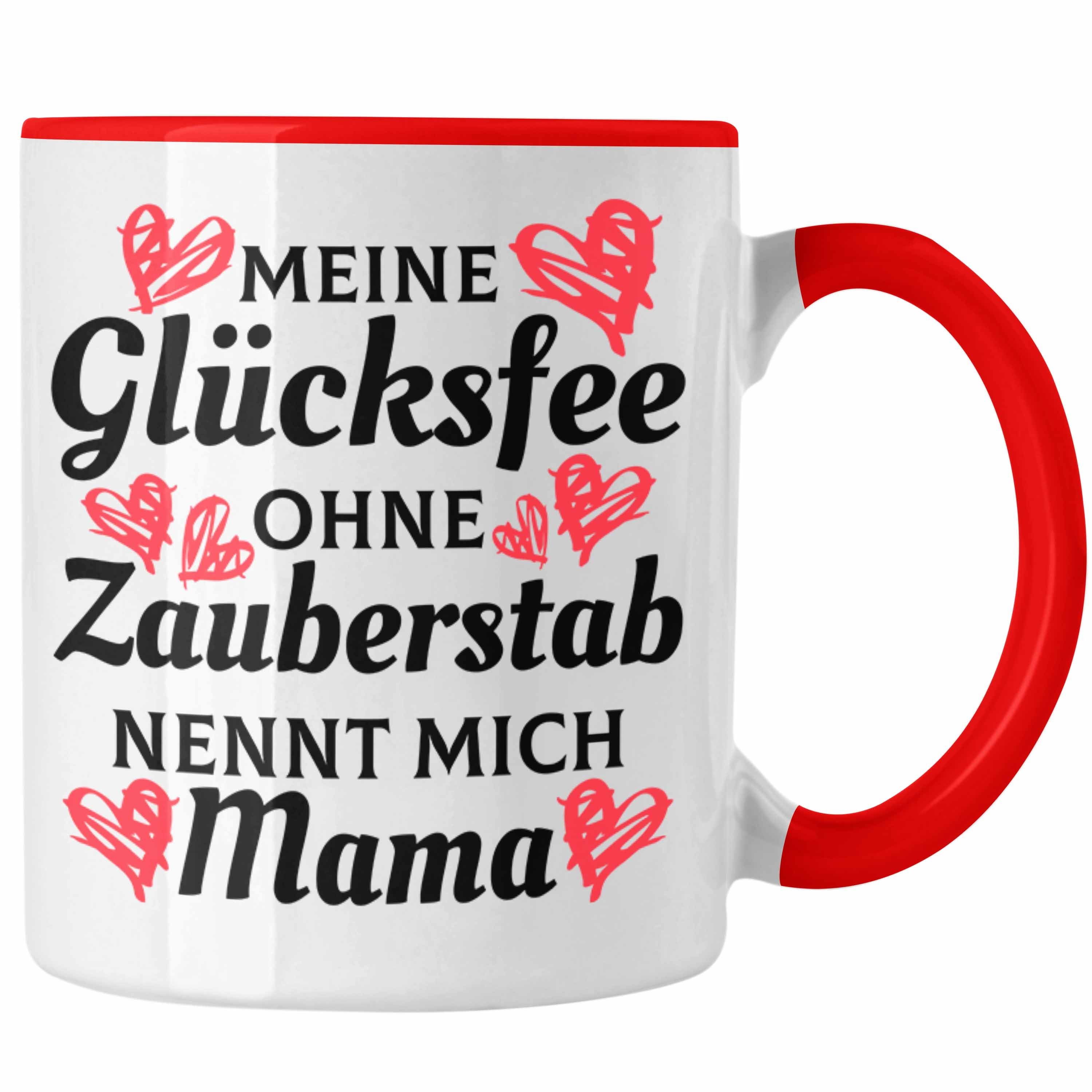 Spruch Kaffeetasse Tasse Tasse Rot Trendation von Mama mit Sohn Trendation Spruch Tochter Mutter Muttertag - Geschenk