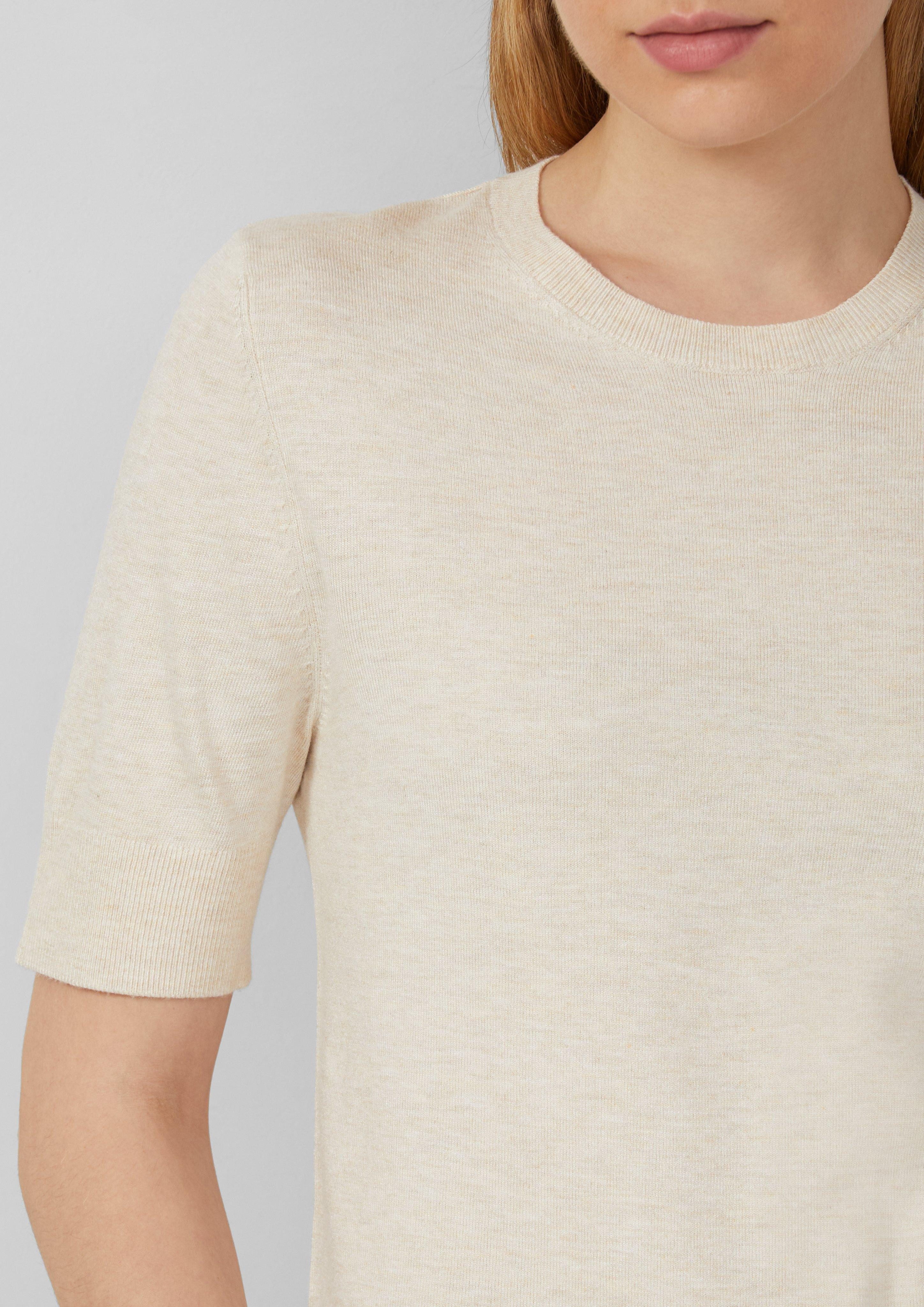 s.Oliver Strickpullover Kurzärmeliger Strickpullover mit Rippbündchen günstig online kaufen