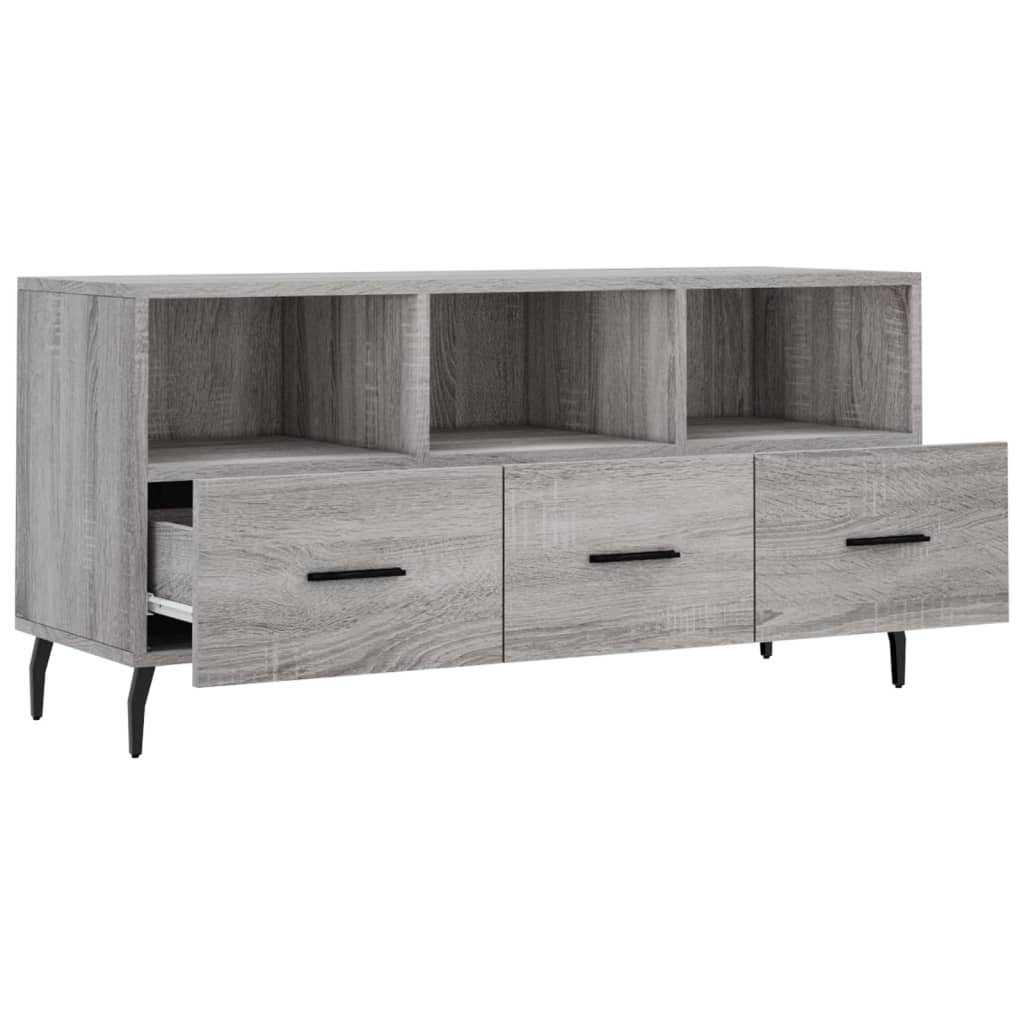 cm furnicato Grau TV-Schrank 102x36x50 Sonoma Holzwerkstoff