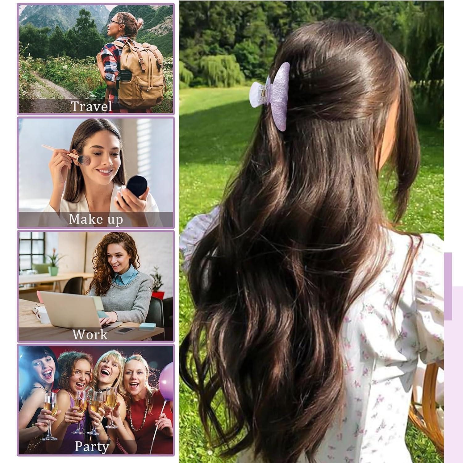 LuxusKollektion Haarklammer Haarklammern Akryl Glitzer Claw Clip Sparkle(White Purple Pink Green)