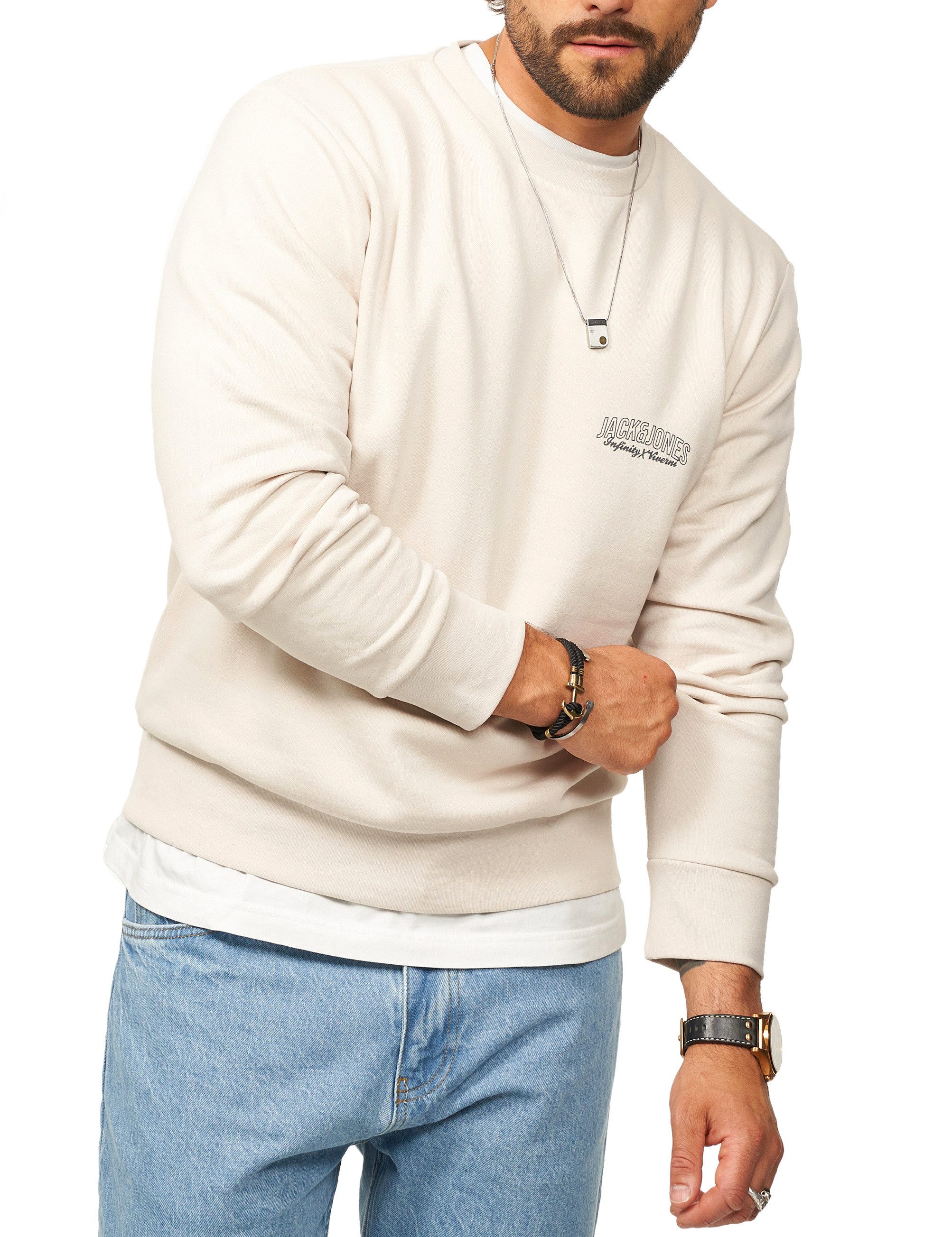 Sweatshirt Rundhalspullover als Crew Neck im Regular Fit