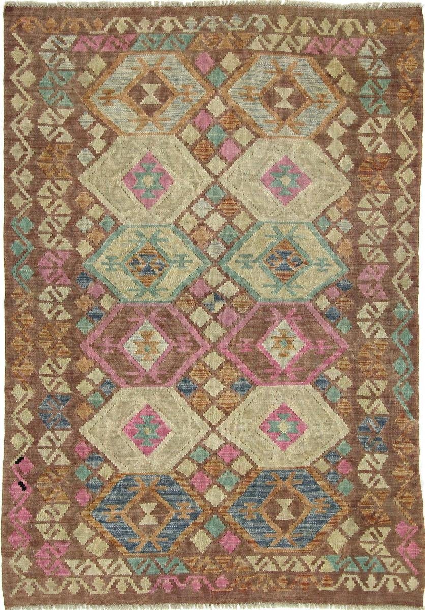 mm Afghan Trading, Heritage Orientteppich 125x178 Kelim 3 Orientteppich, Nain Moderner Handgewebter rechteckig, Höhe: