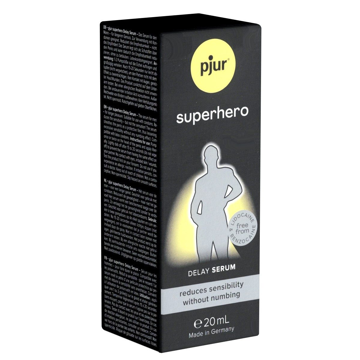 pjur Verzögerungsmittel SUPERHERO Delay Serum for men, Spray-Flasche mit 20ml, 1-tlg., hochkonzentriertes Verzögerungs-Serum für Männer