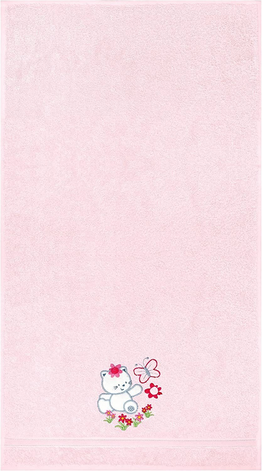 Lashuma Neugeborenen-Geschenkset (Set, Katze Mädchen rosa für Handtücher Besticktes 3-tlg) Set