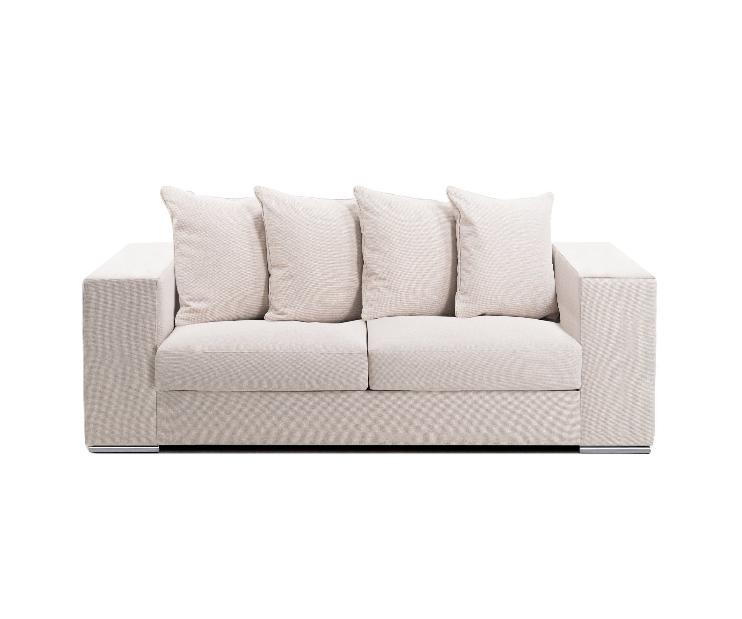 AMARIS Elements Sofa 'George' 2 Sitzer Couch 2m, Samt od. Stoff-Bezug gemütlich 4 Größen Beige/Greige (Wolloptik)