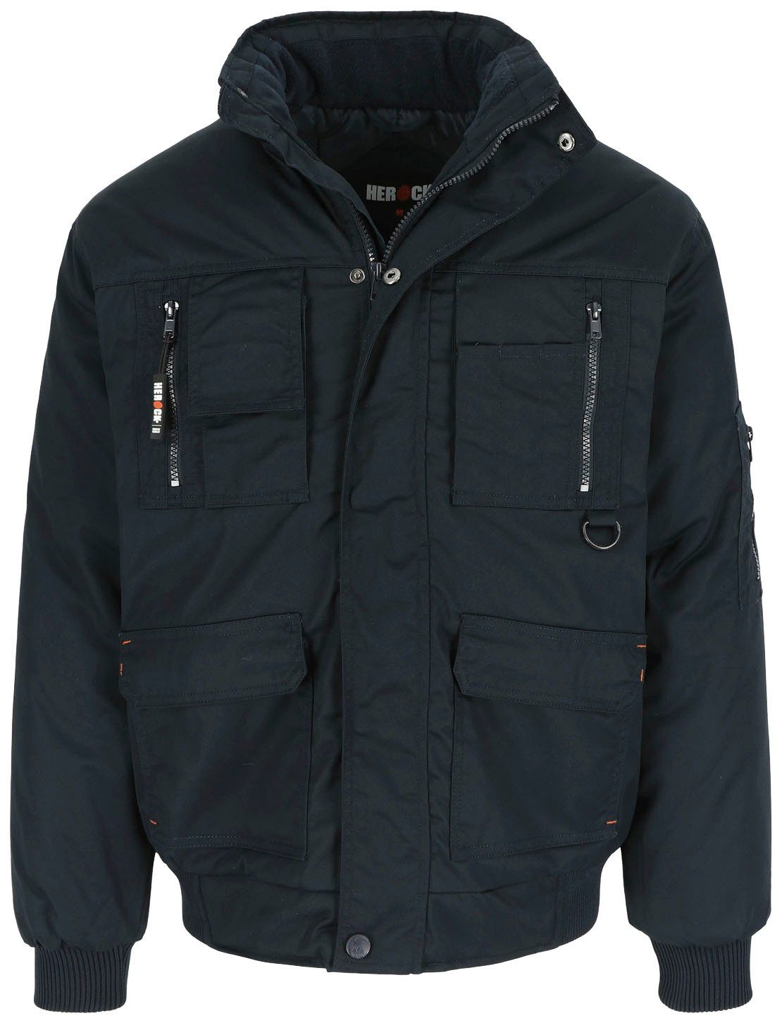 Jacke Herock mit Taschen, Wasserabweisend Typhon Arbeitsjacke viele robust, viele Fleece-Kragen, marine Farben
