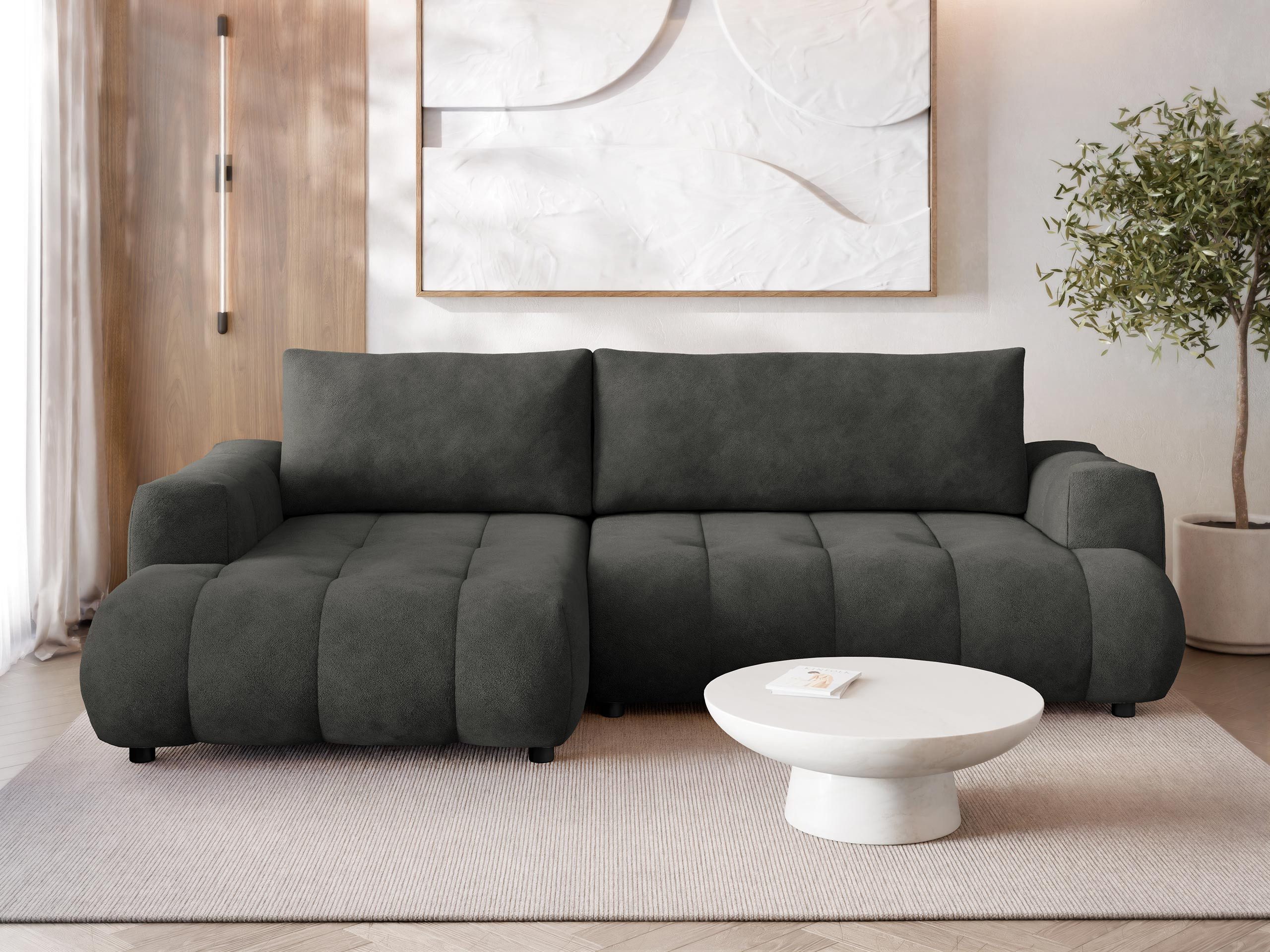 MIRJAN24 Ecksofa Haiti, mit Bettkasten und Schlaffunktion, Ausziehmechanismus DL, 276x156x90 cm