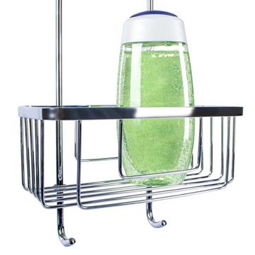 Schulte Duschkorb Duschablage 3 Etagen für Duschwände mit einer Glasstärke bis 10 mm, inkl. Halter für Duschabzieher und Handtuch