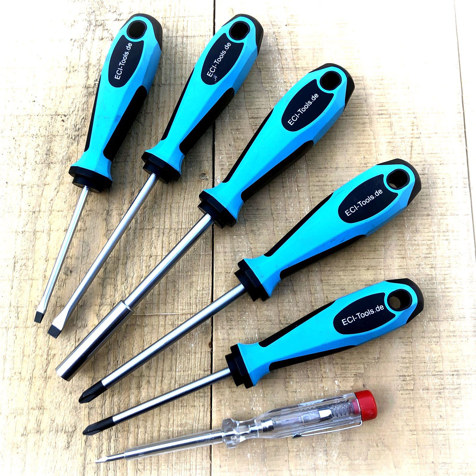 ECI Tools Bit-Schraubendreher ECI Schraubendreher Set 4 (blau/schwarz) Elemental, (Vorteils-Set)