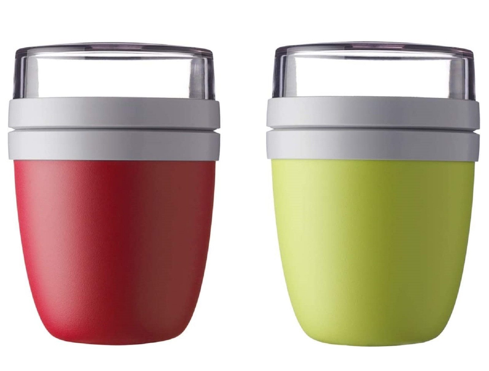 Mepal Lunchbox Lunchpot Ellipse 2-er Set Lunchbox (Nordic Red und Lemon)