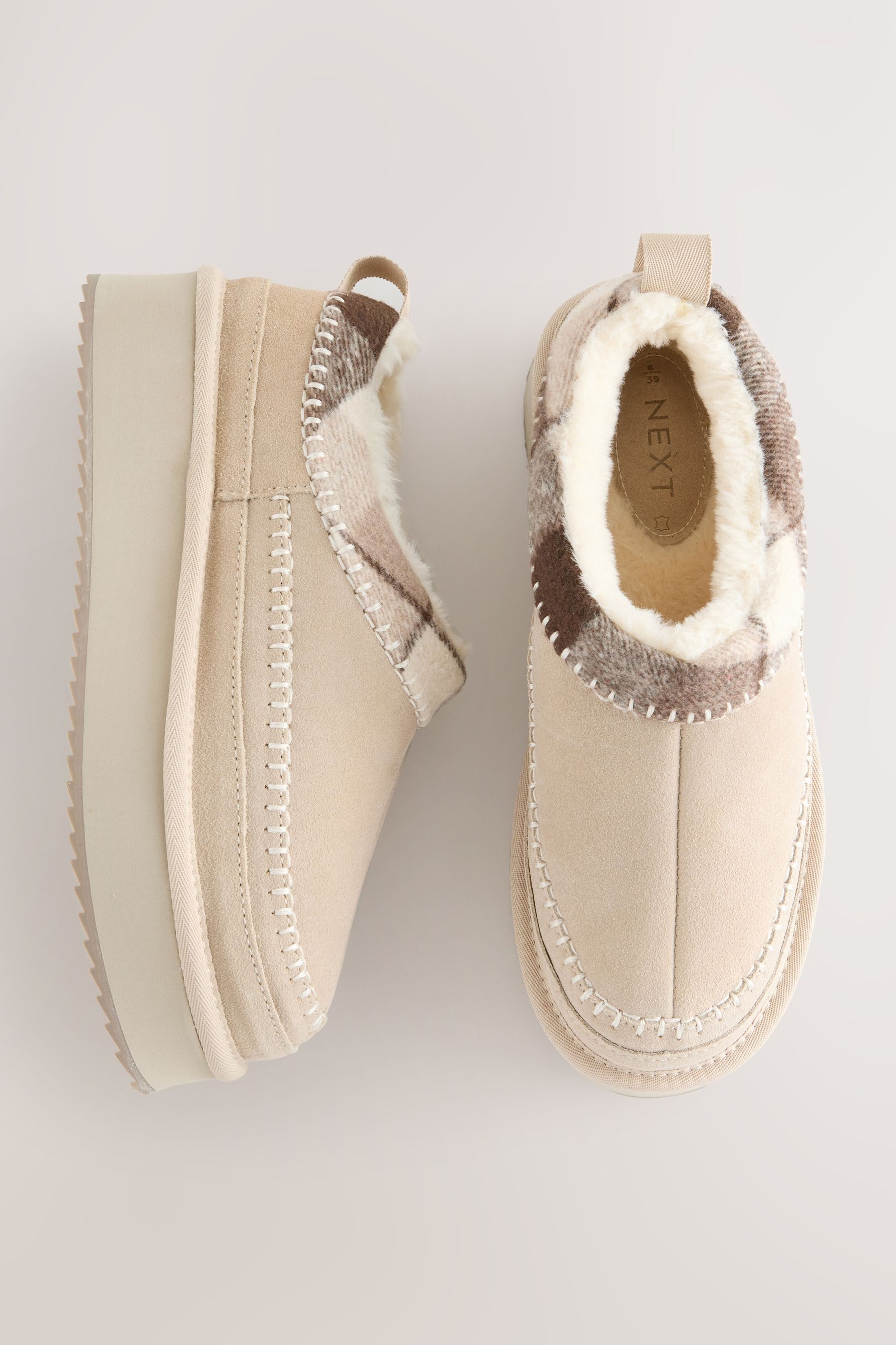 Next Forever Comfort® Plateau-Lederschuhe, Fellfutter Mules (1-tlg)