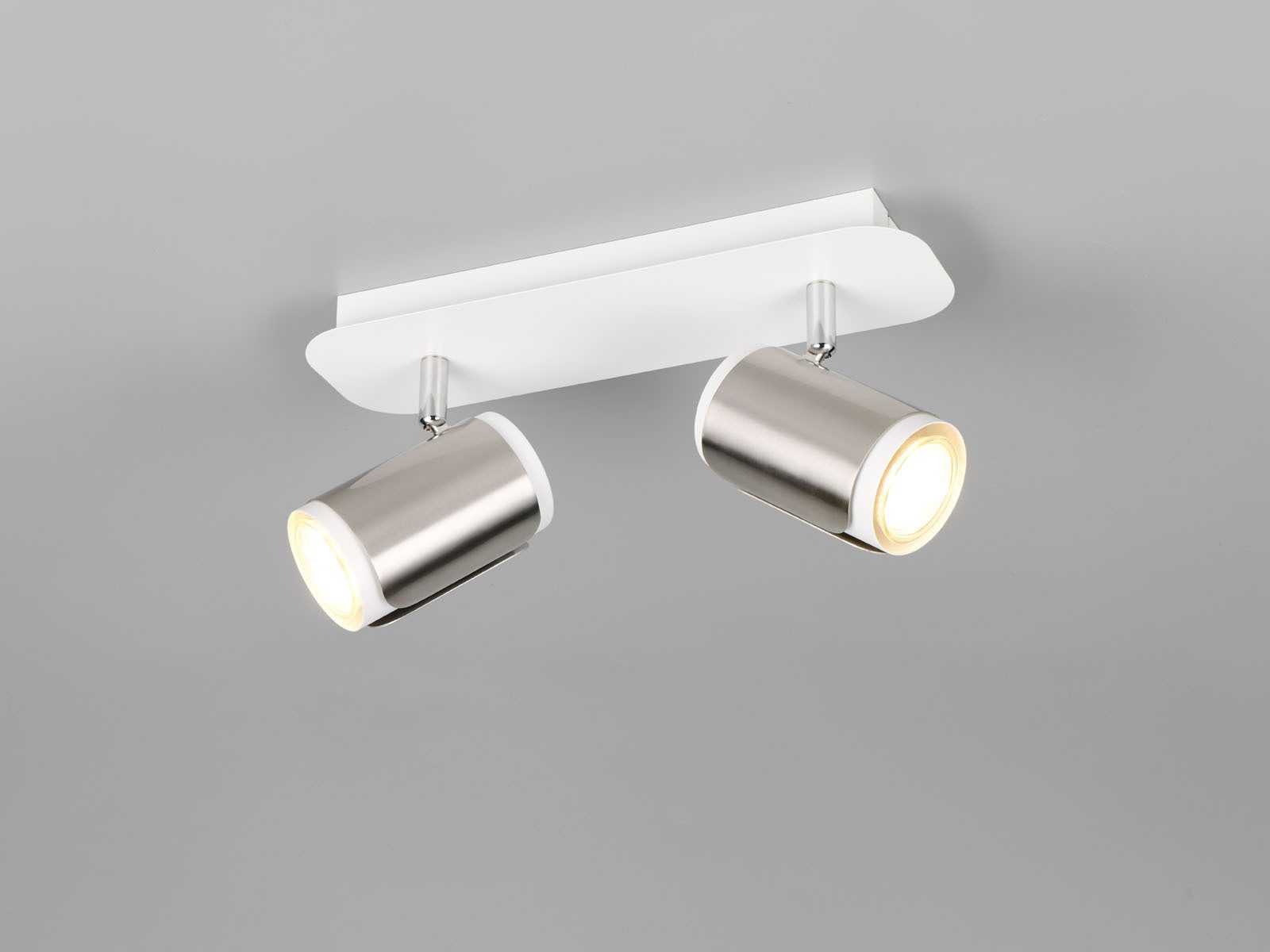 TRIO Leuchten LED Deckenspot, LED wechselbar, Warmweiß, Spotlampen Deckenstrahler Weiß Silber & Wandstrahler innen, Länge 30cm