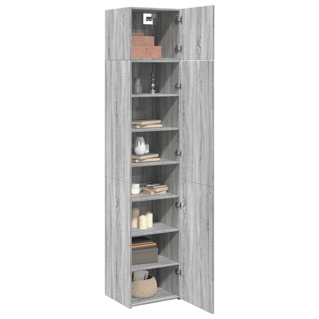 vidaXL Sideboard Hochschrank Schmal Grau Sonoma günstig online kaufen