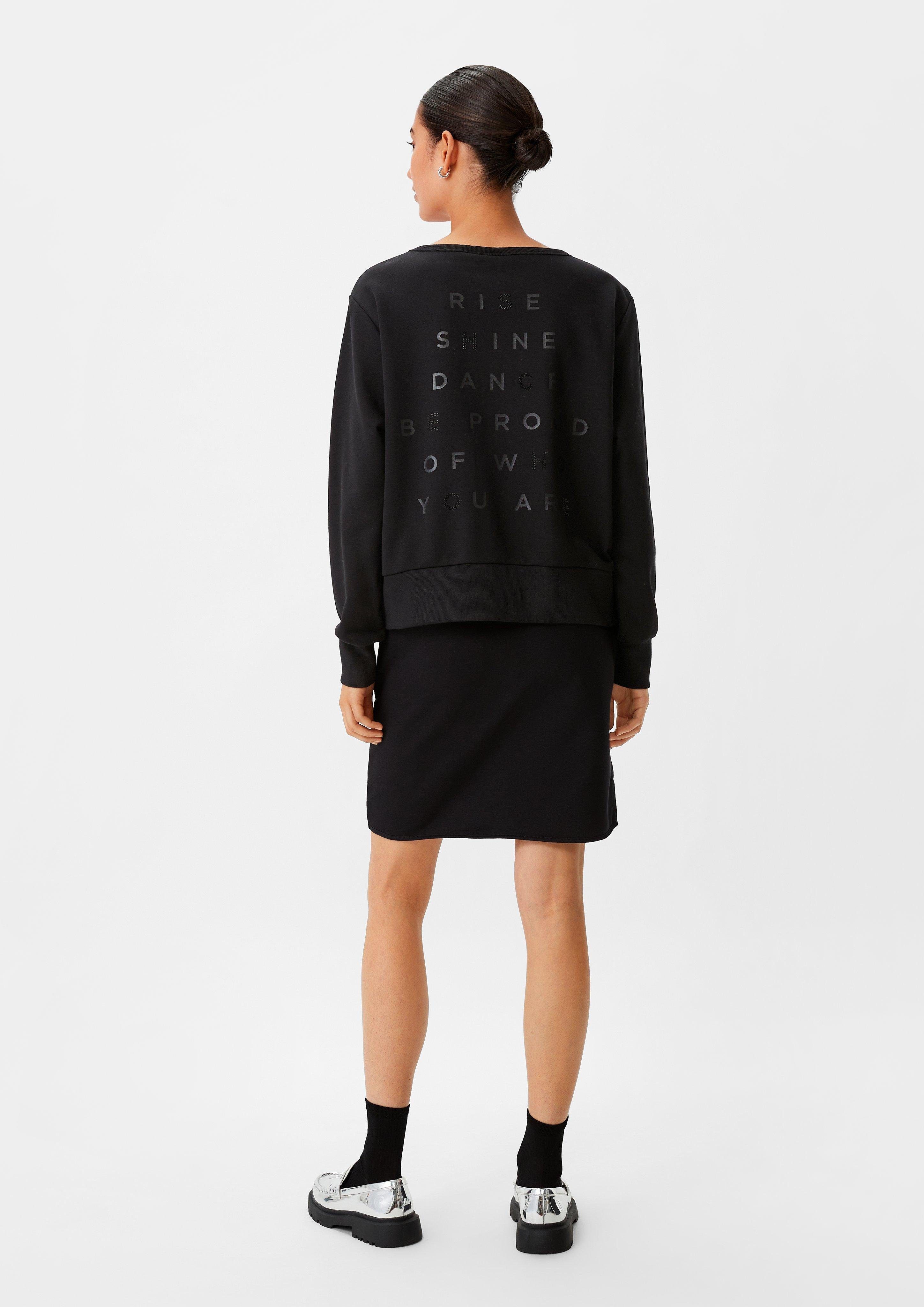 comma Sweatshirt Sweatshirt identity mit gummiertem Print casual
