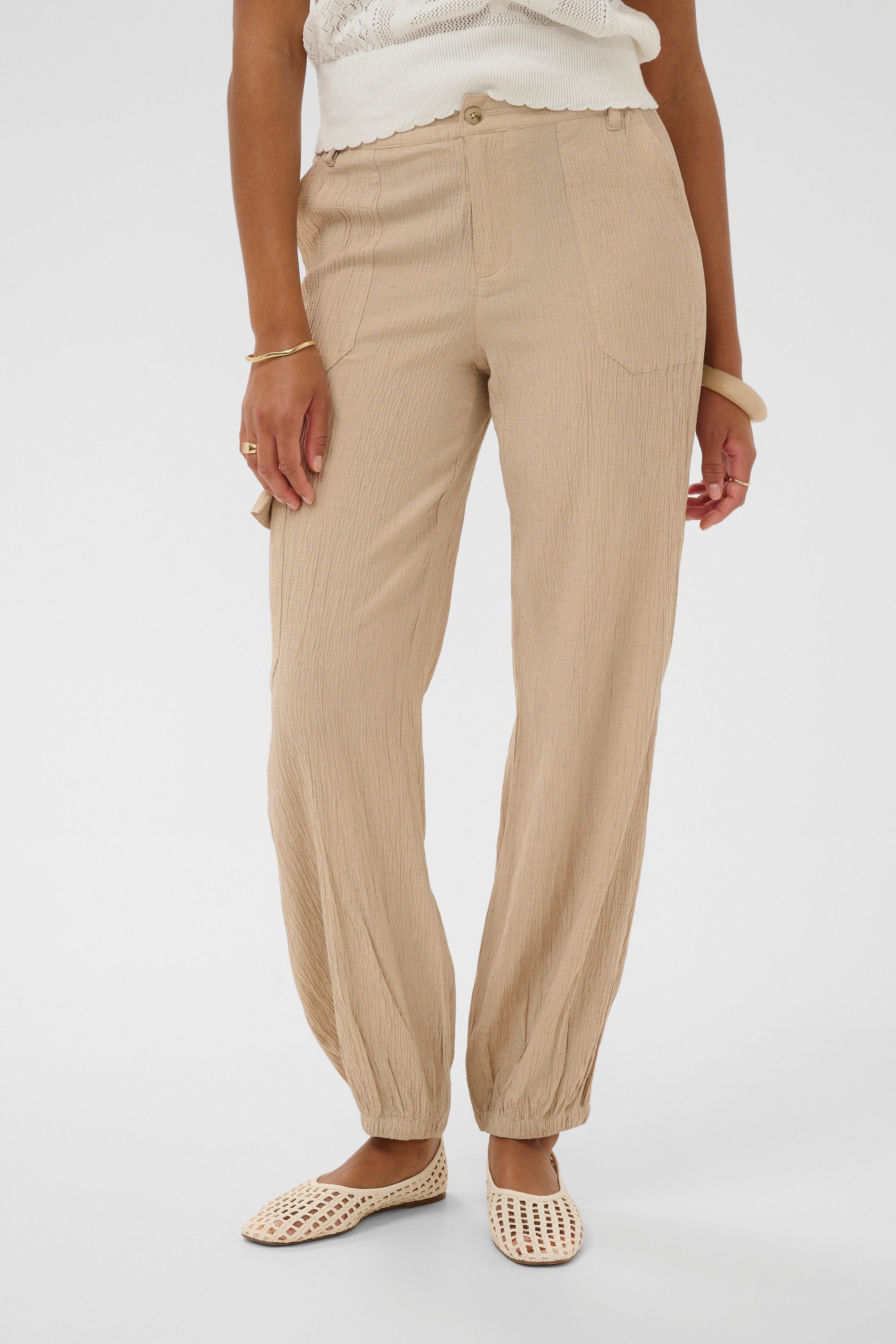 Cream Stoffhose Casual Hose CRAlva