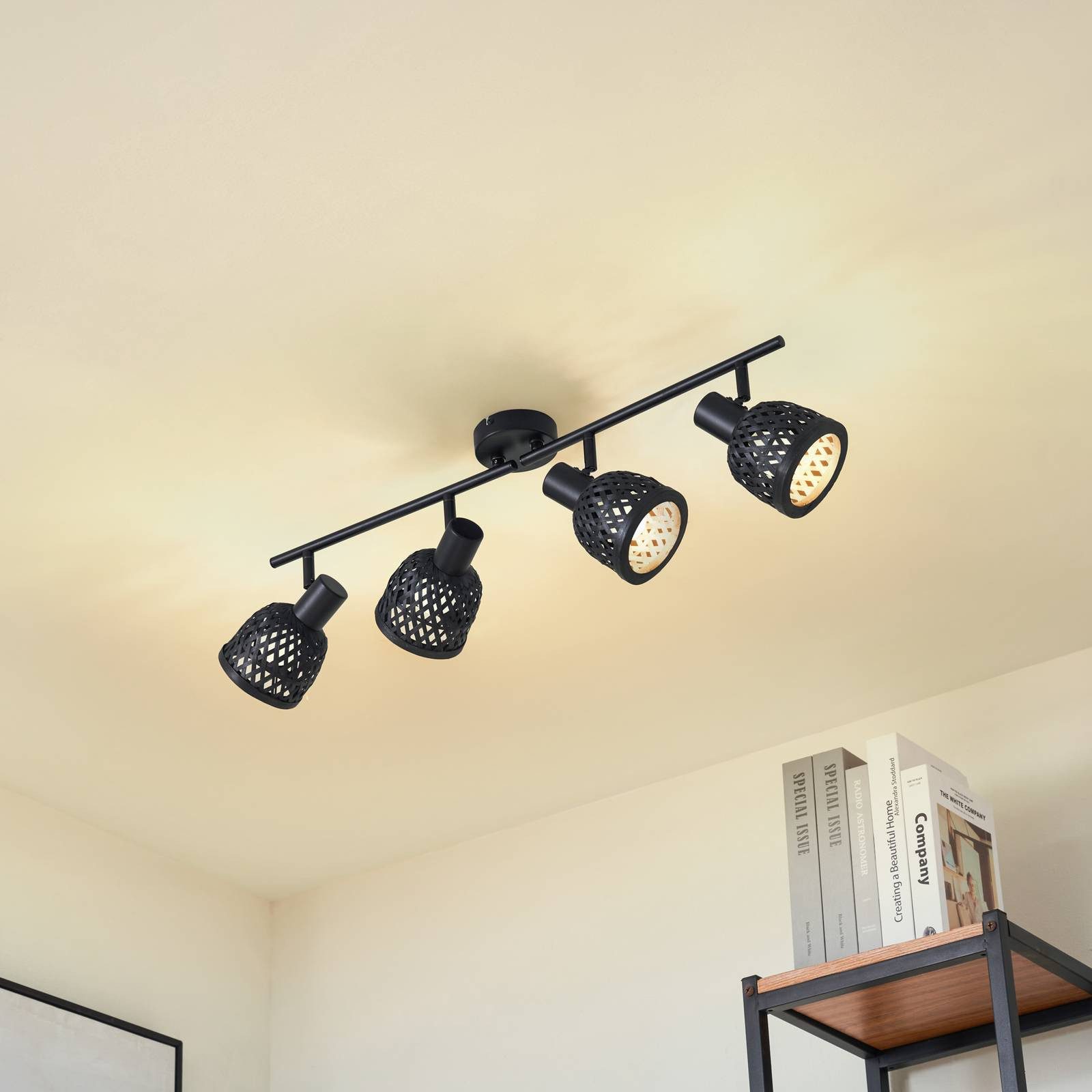 Lindby Deckenleuchten Eskil, Schwarz IP20, 4 x 10 W LED