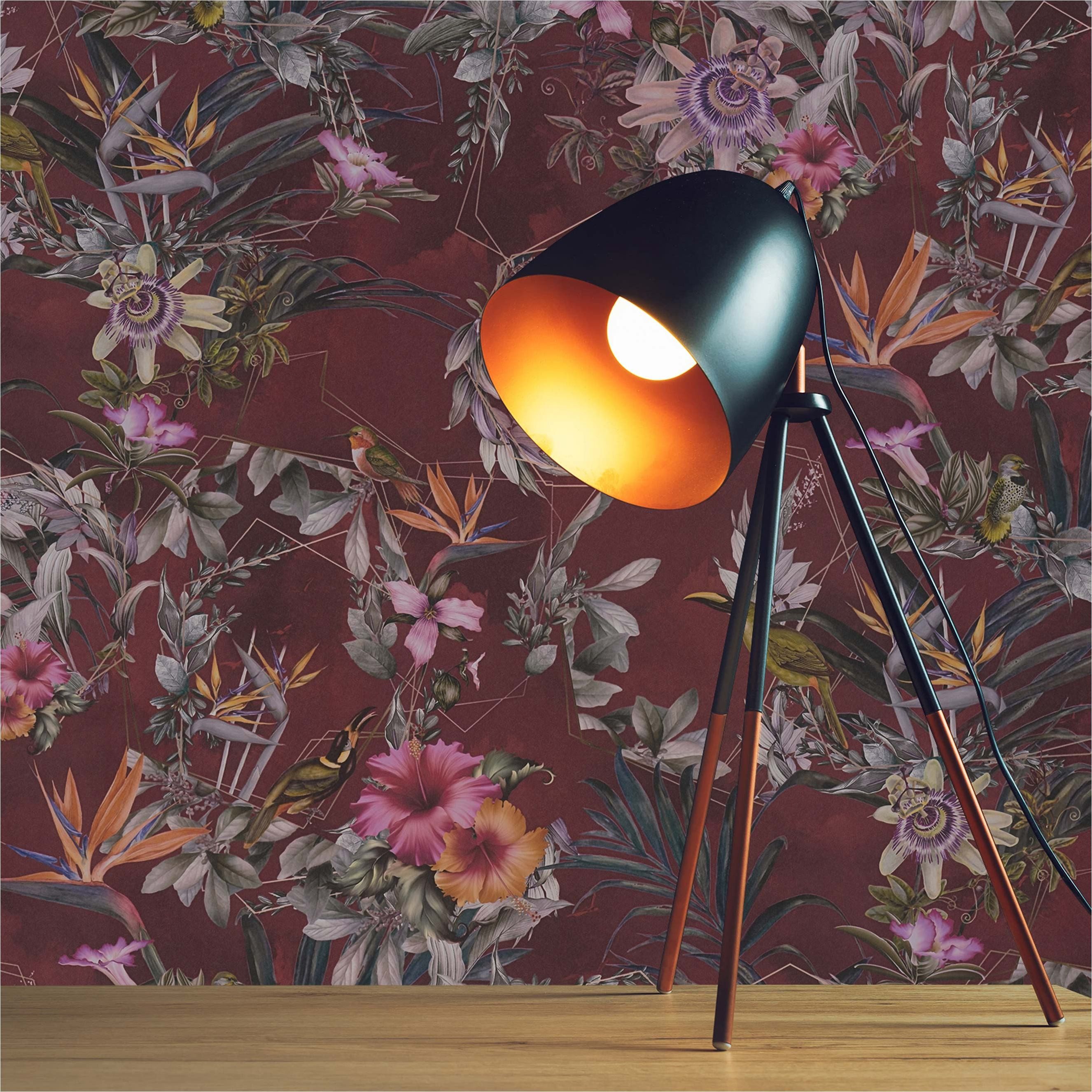 Tadessi Vliestapete M1-No.791 Tapete Blumen / Floral Rot, Glatt