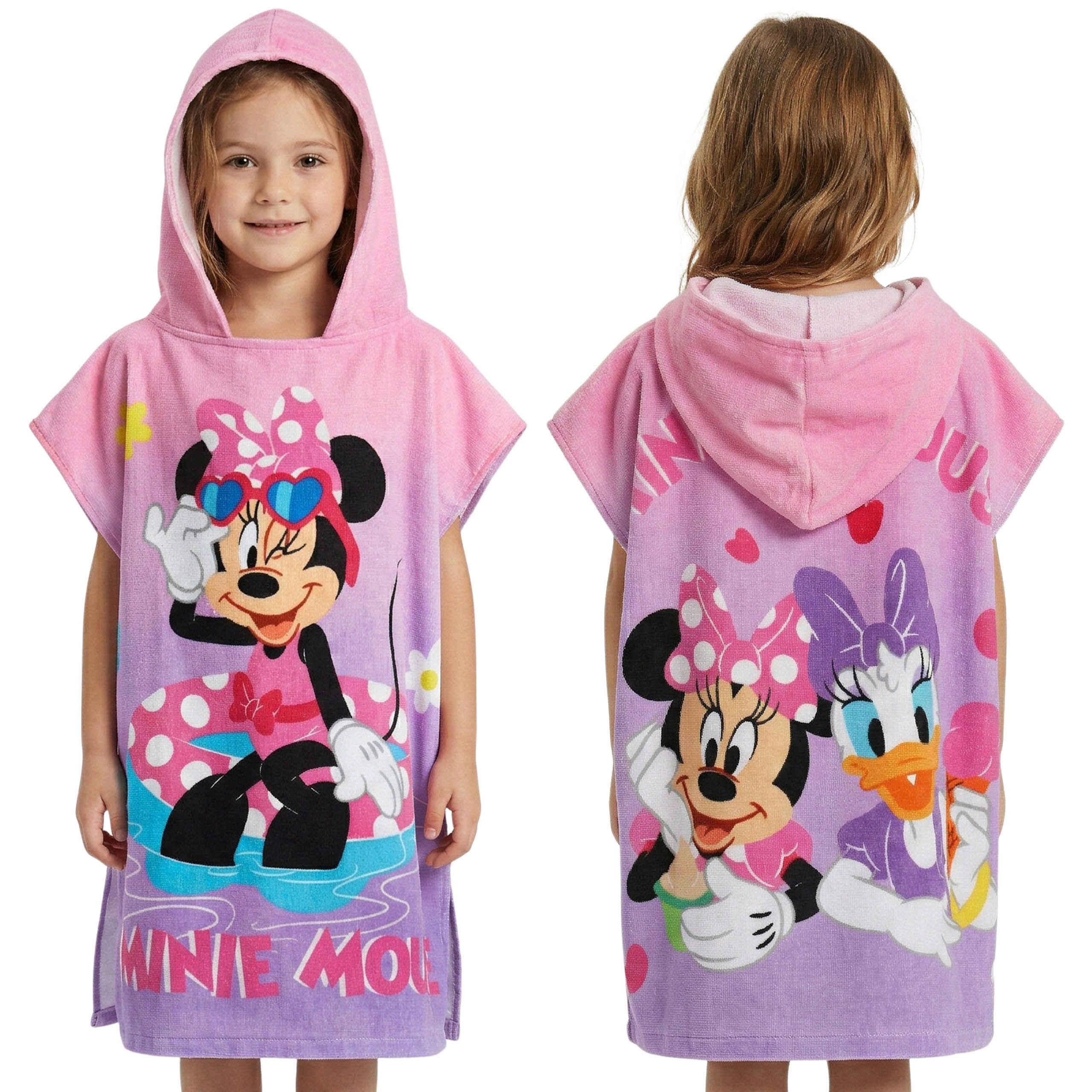 Badeponcho DISNEY Minnie Mouse Badeponcho Kinder, schnelltrocknend, Baumwolle