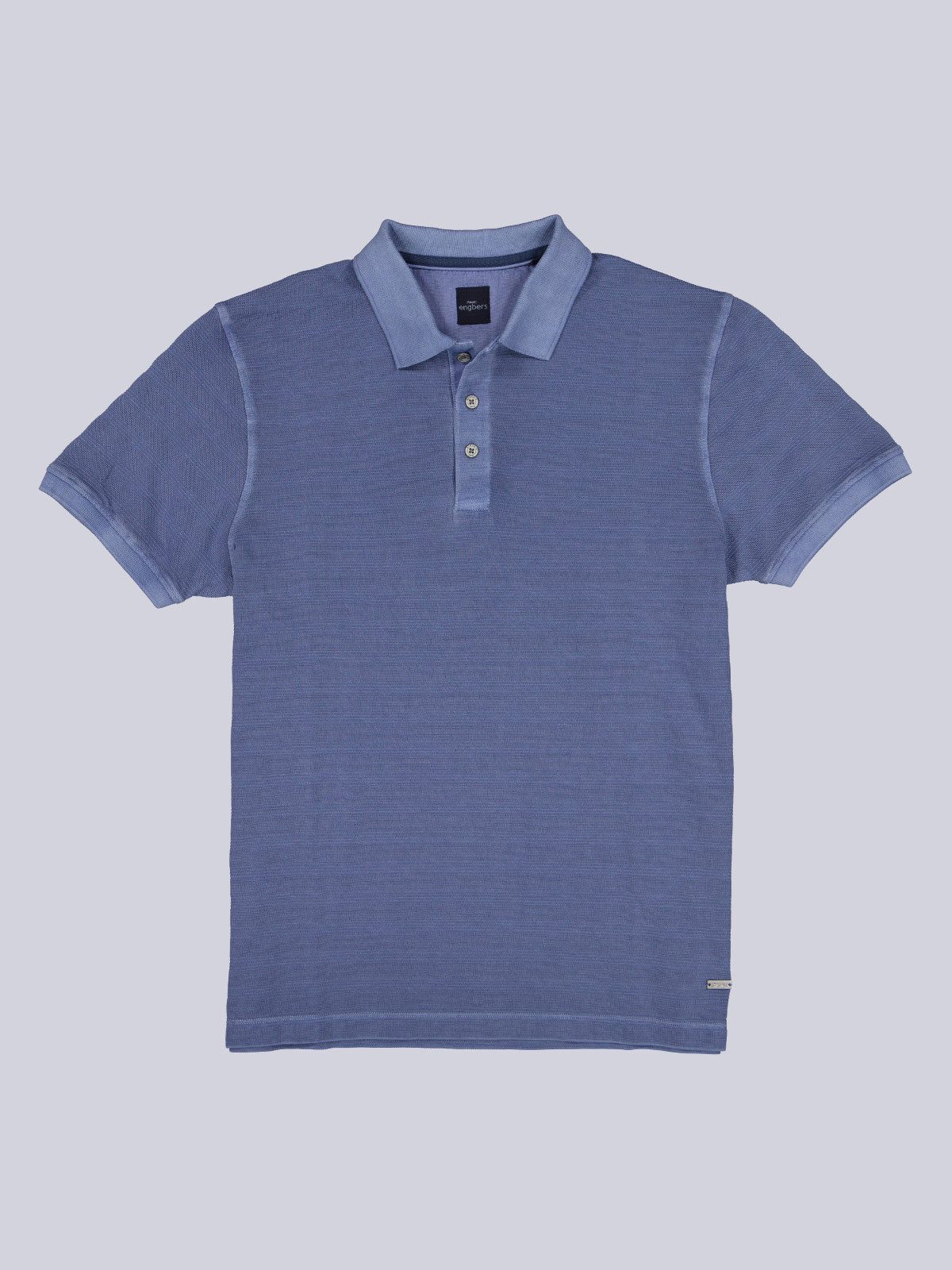 Poloshirt Herren Poloshirt aus Baumwolle mit Farbeffekt, Brilliantblau