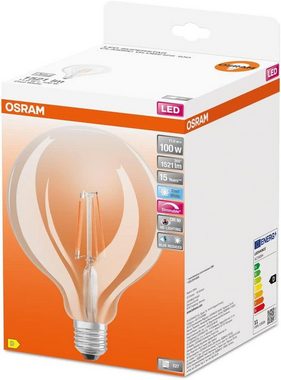 Osram LED-Leuchtmittel OSRAM Superstar dimmbare LED-Lampe 2ER, E27, Kaltweiß, Filament-Optik