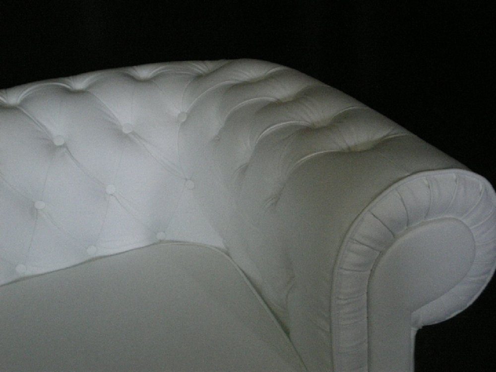 Polster Sofas Sitzer Couch Leder Sofa 3 Sofa Chesterfield Garnitur JVmoebel