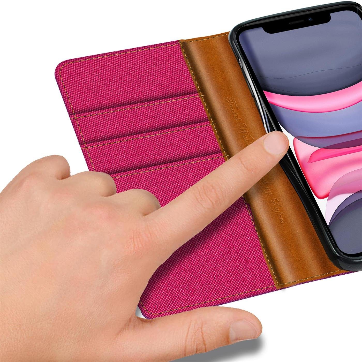 CoolGadget Handyhülle Flip Case Wallet Cover Book Tasche für Apple iPhone 11 6,1 Zoll, Handy Tasche mit Kartenfach Book Schutzhülle