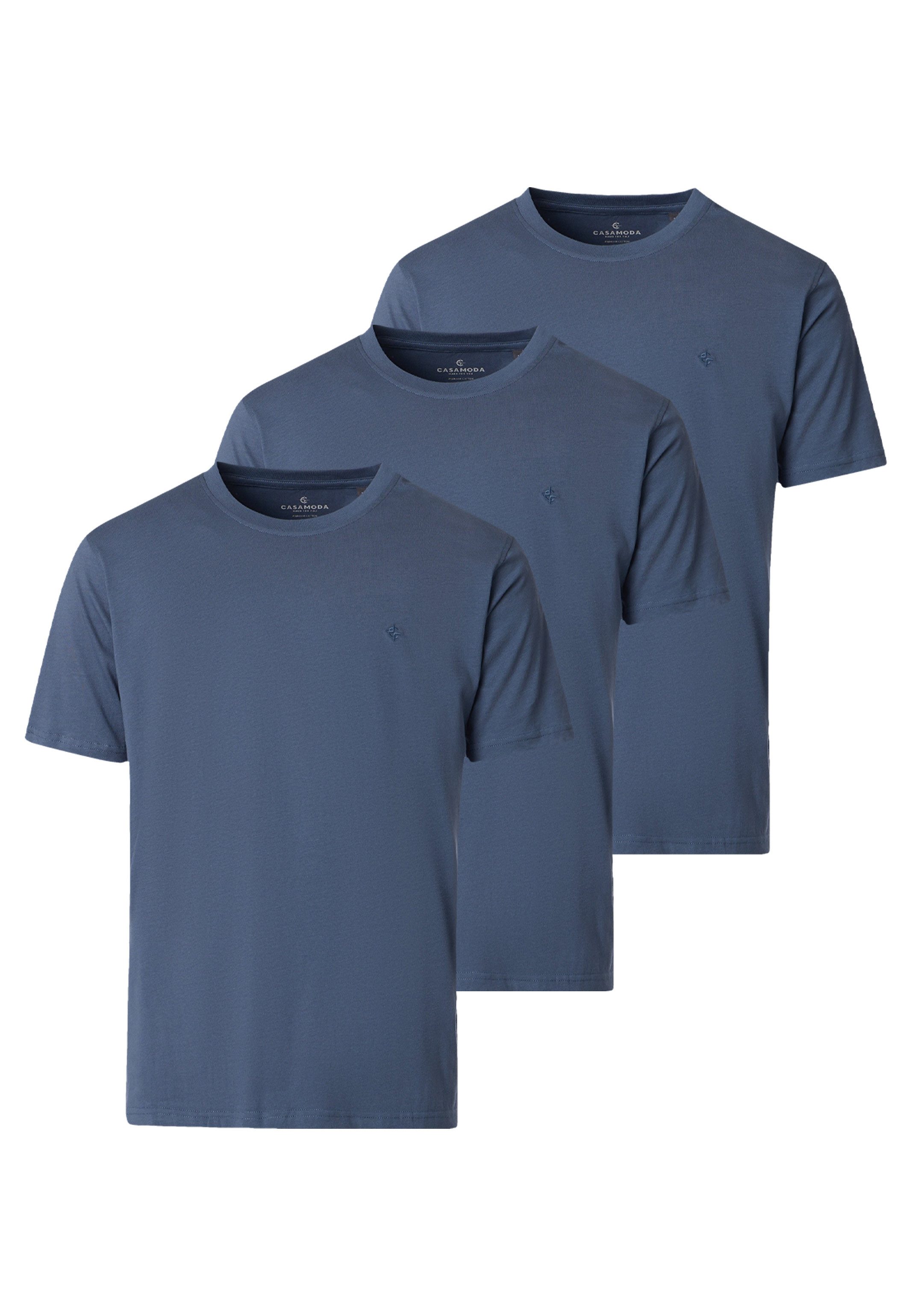 CASAMODA T-Shirt 3er Pack Basic (Spar-Set, 3-tlg) T-Shirt - Baumwolle - Atmungsaktiv - Reine Baumwollqualität