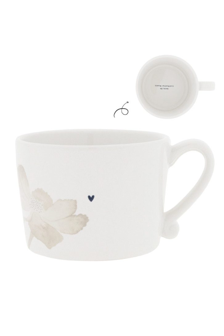 Bastion Collections Geschirr-Set Tasse - FLOWER MOMENTS - weiß