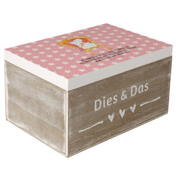 Mr. & Mrs. Panda Dekokiste Einhorn Prinzessin - Rot Pastell - Geschenk, Monat, Holzkiste, Kiste, (1 St)