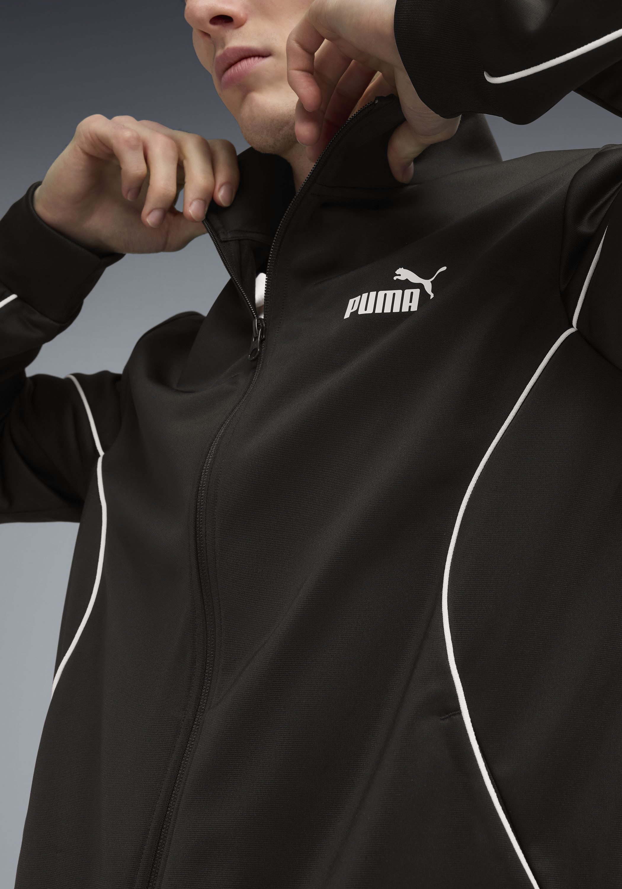PUMA Trainingsanzug POLY PIPING SUIT (2-tlg), ohne Kapuze