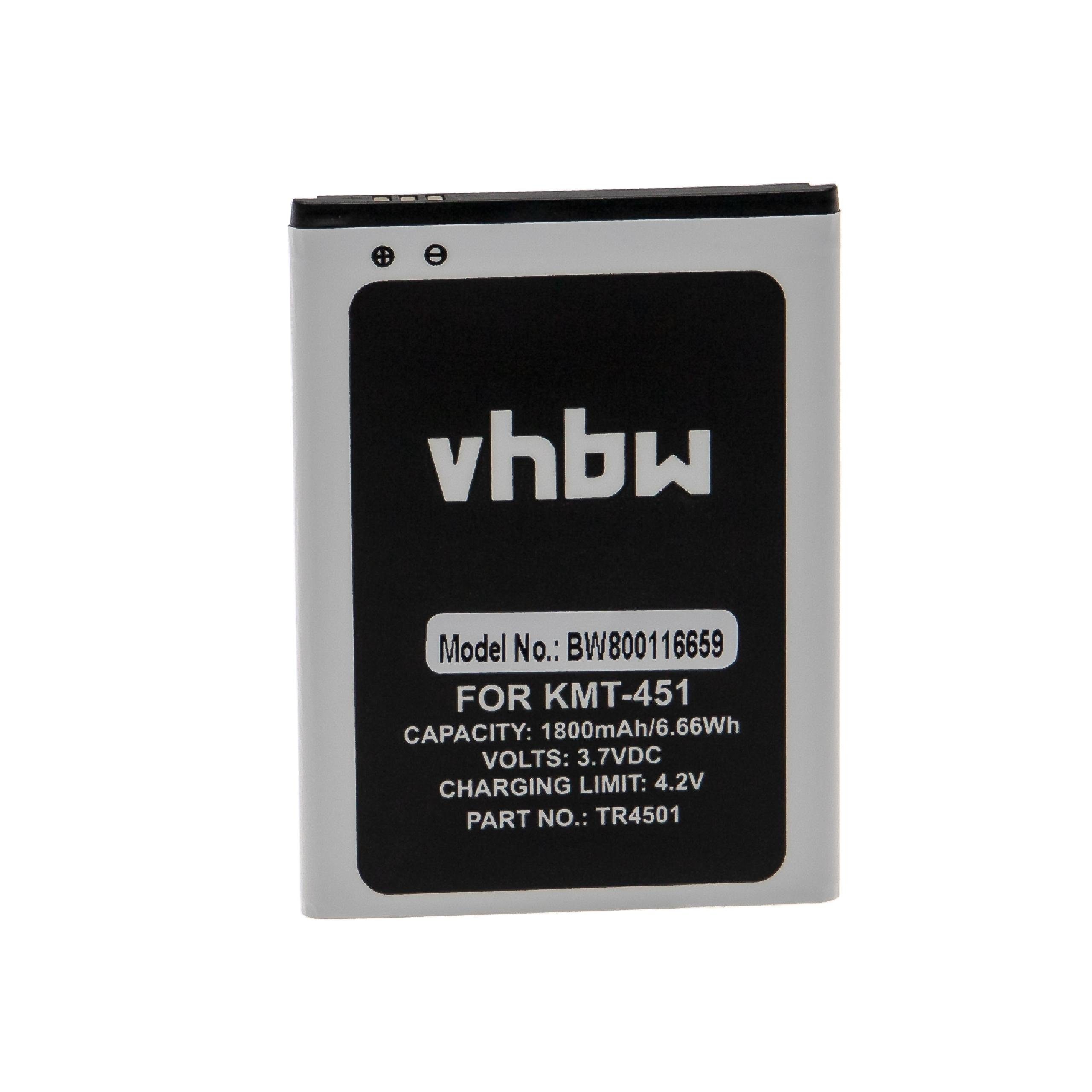 vhbw kompatibel mit Kazam Trooper 451, Trooper 451 Dual SIM Smartphone-Akku Li-Ion 1800 mAh (3,7 V)