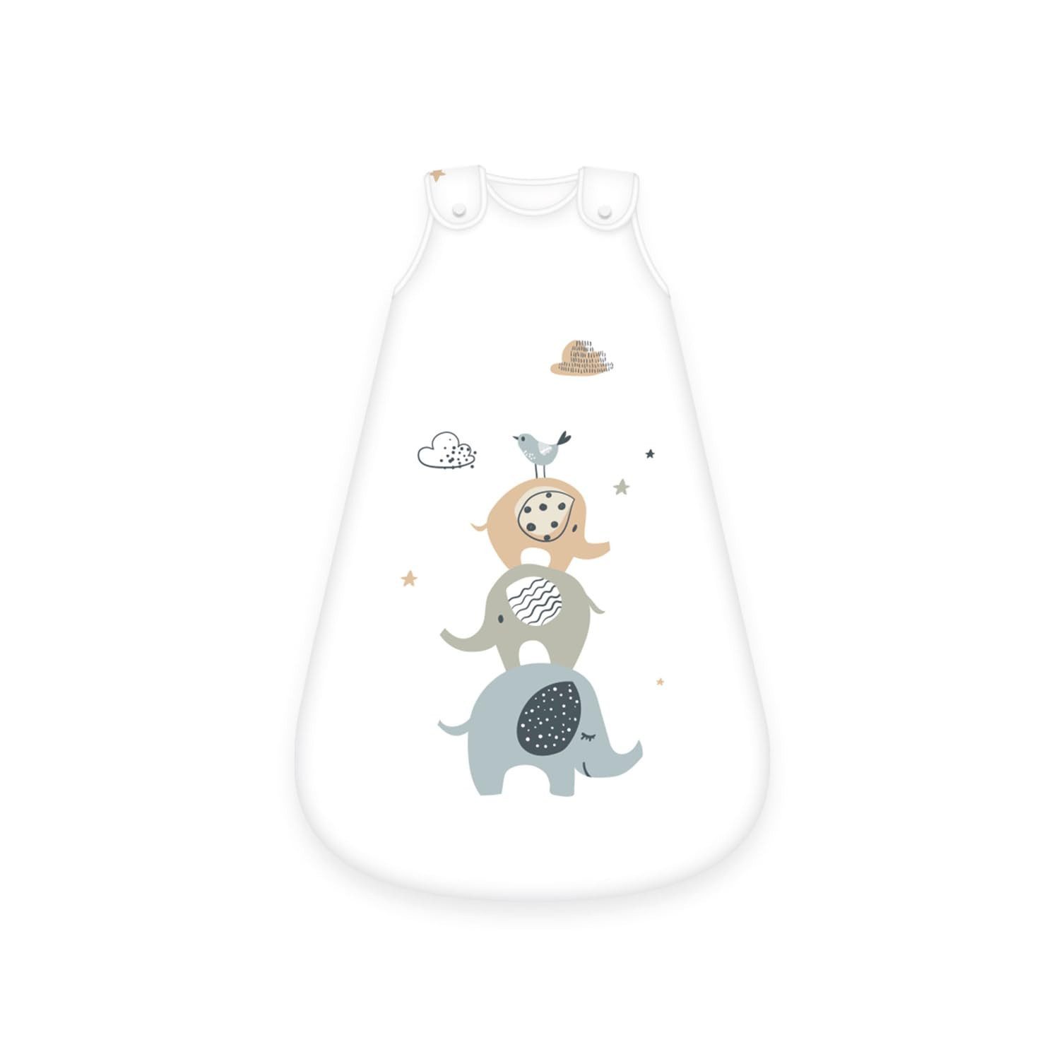 Herding Babyschlafsack Herding babybest® Ganzjahres-Schlafsack für Babys Elephants Baumwolle (1 tlg., 1 Baby-Schlafsack 60 x 45 cm), Langlebig