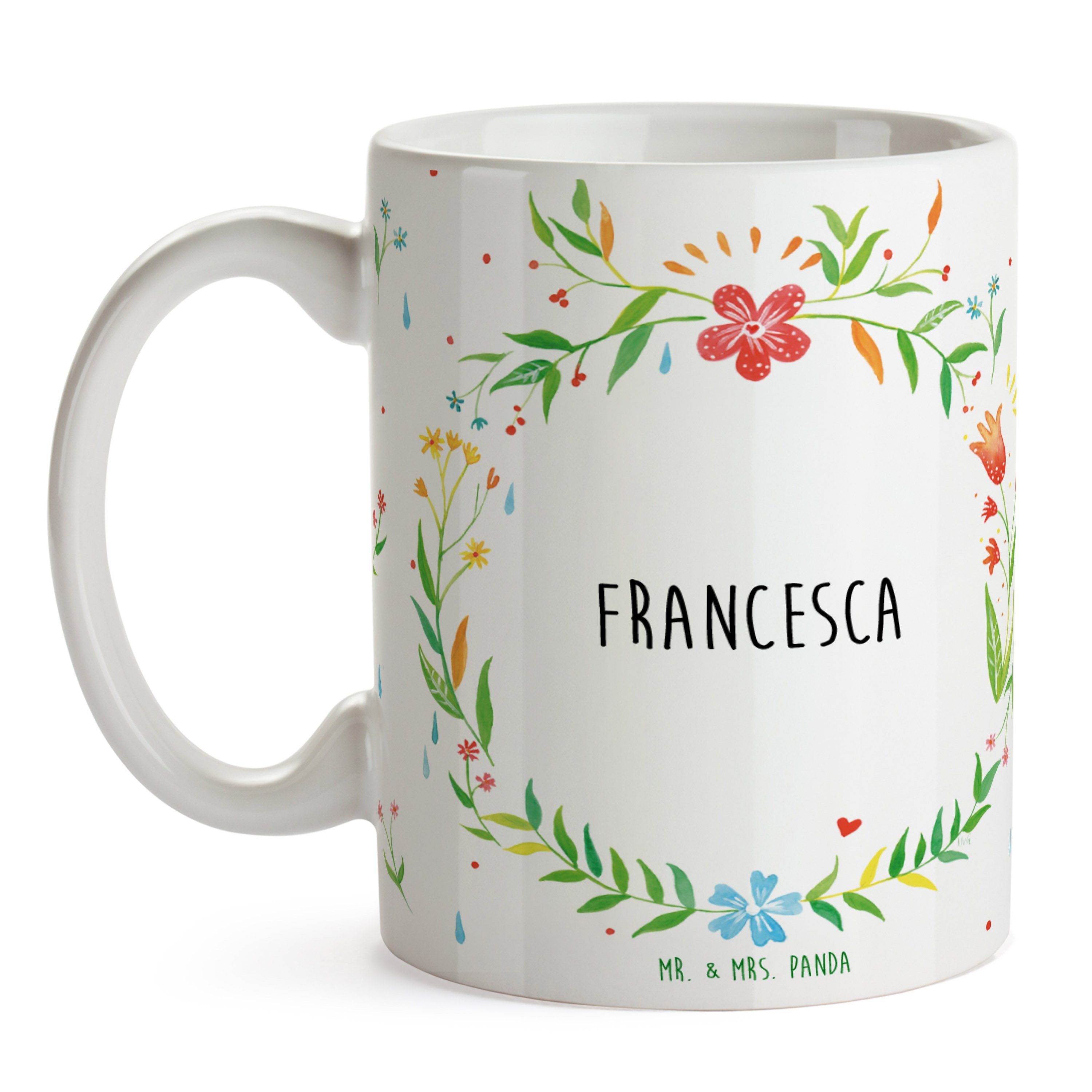 Mrs. Keramik Kaffeebecher, Geschenk Becher, Geschenk, Francesca Tasse Mr. Panda & Kaffeetas, - Tasse,