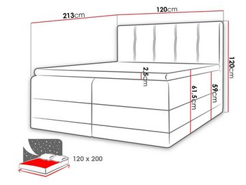MIRJAN24 Boxspringbett Royal (Hauptmatratze, Matratzen-Topper), mit zwei Bettkästen für die Bettwäsche