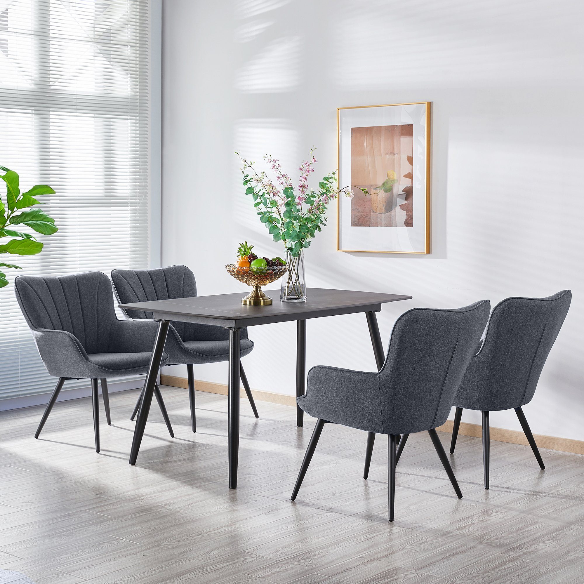 (1 Relaxchair Esszimmerstuhl Sessel St), Yaheetech Polsterstuhl Küchenstuhl Relaxstuhl Grau