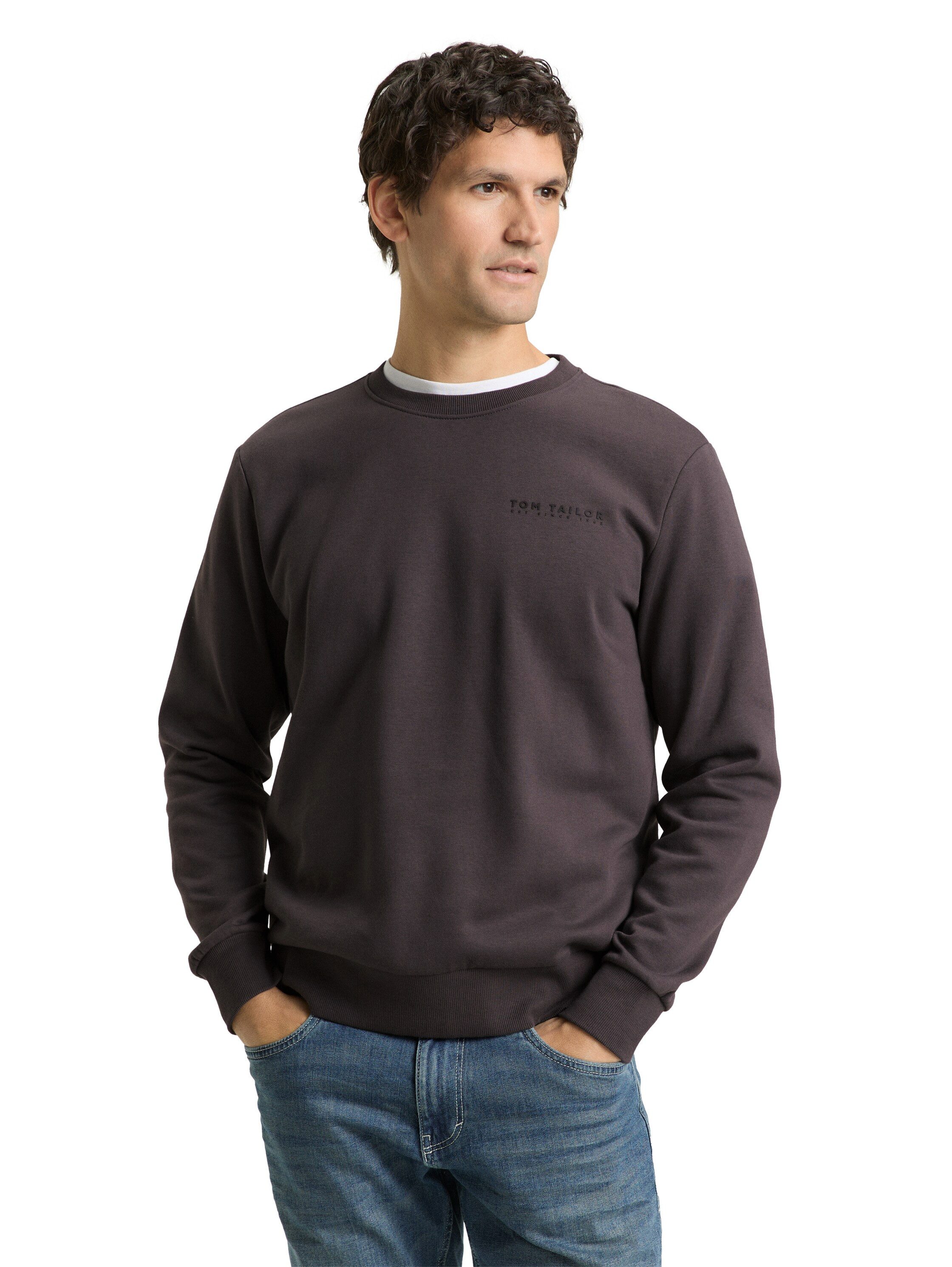 TOM TAILOR Sweatshirt mit Logo Stickerei