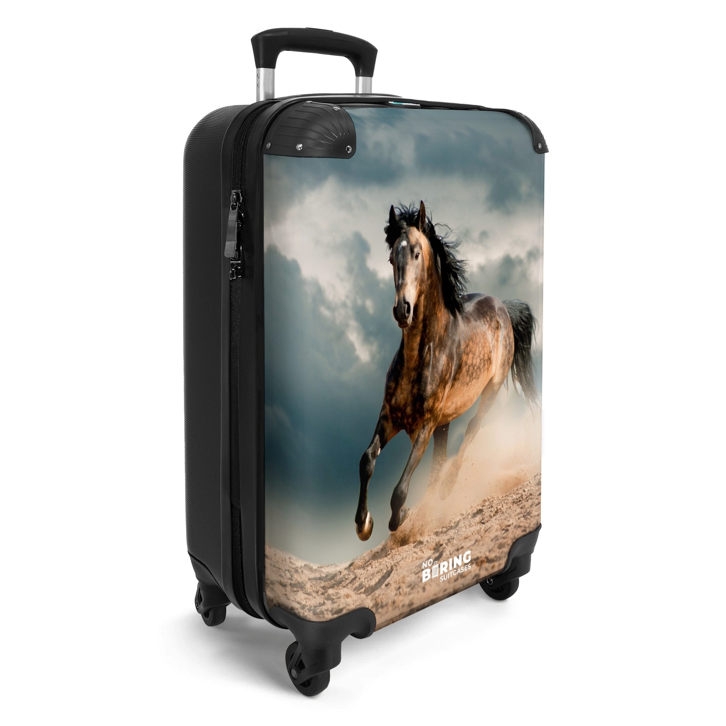 NoBoringSuitcases.com© Hartschalen-Trolley Laufendes braunes Pferd 55x35x20 günstig online kaufen