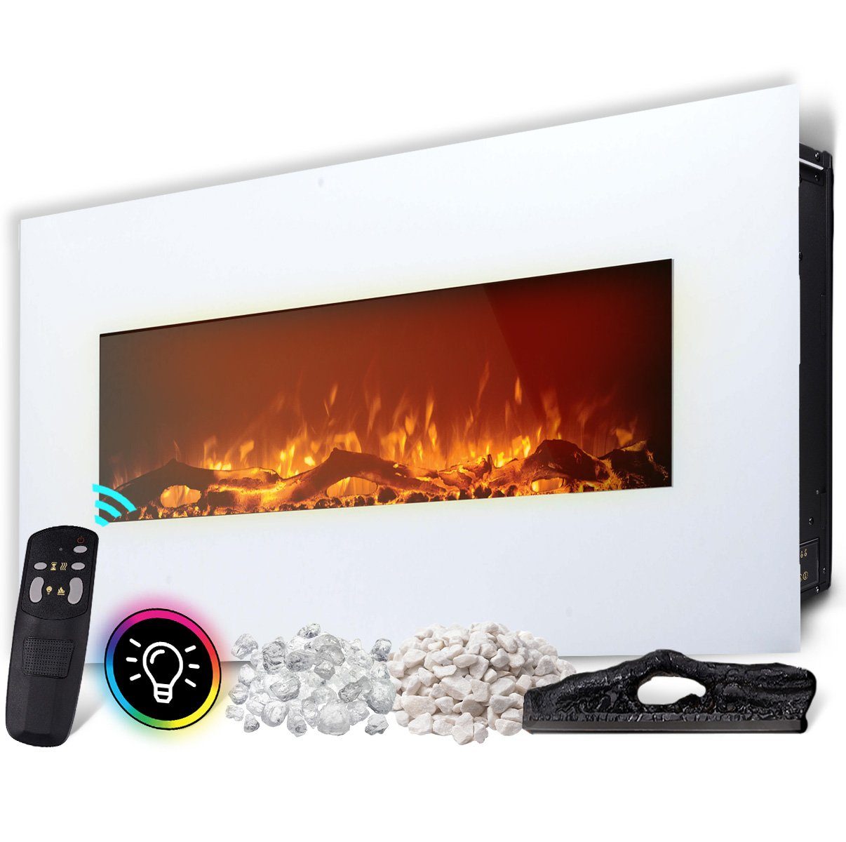 Heidenfeld Elektrokamin Kamin Heizung Wandkamin HF-WK300 günstig online kaufen