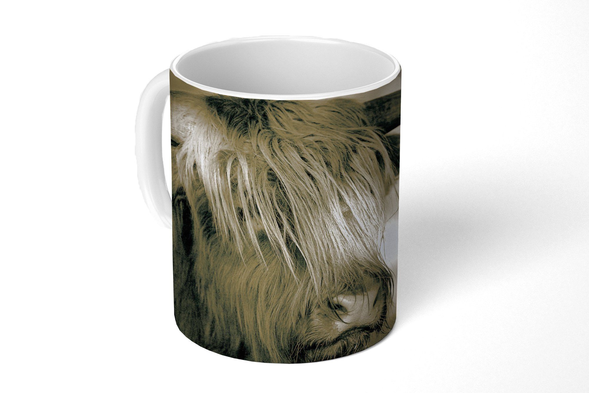 MuchoWow Tasse Schottischer Highlander - Tiere - Haare, Keramik, Kaffeetassen, Teetasse, Becher, Teetasse, Geschenk