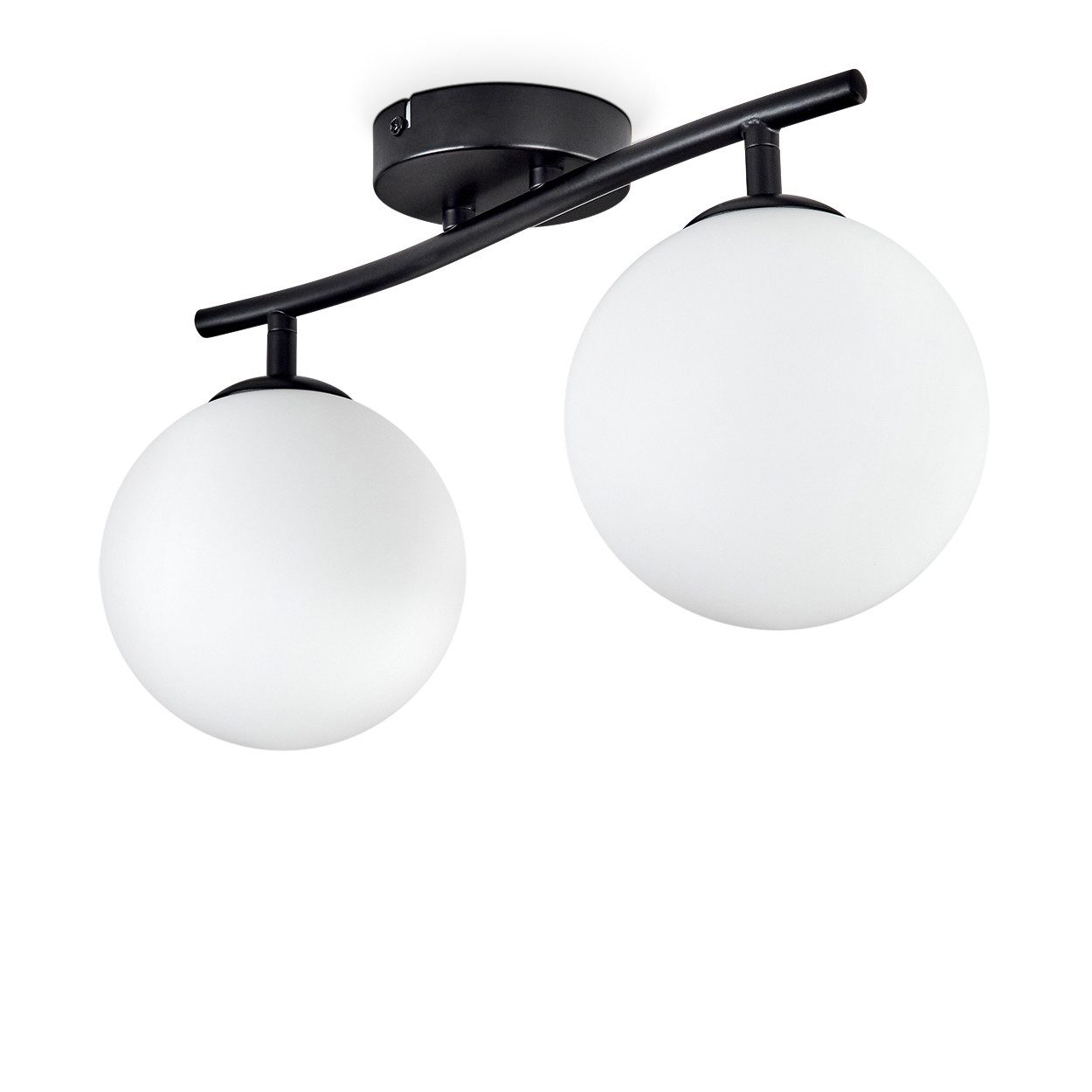 hofstein Deckenleuchte moderne Deckenlampe aus Metall/Glas in Schwarz/Weiß, günstig online kaufen